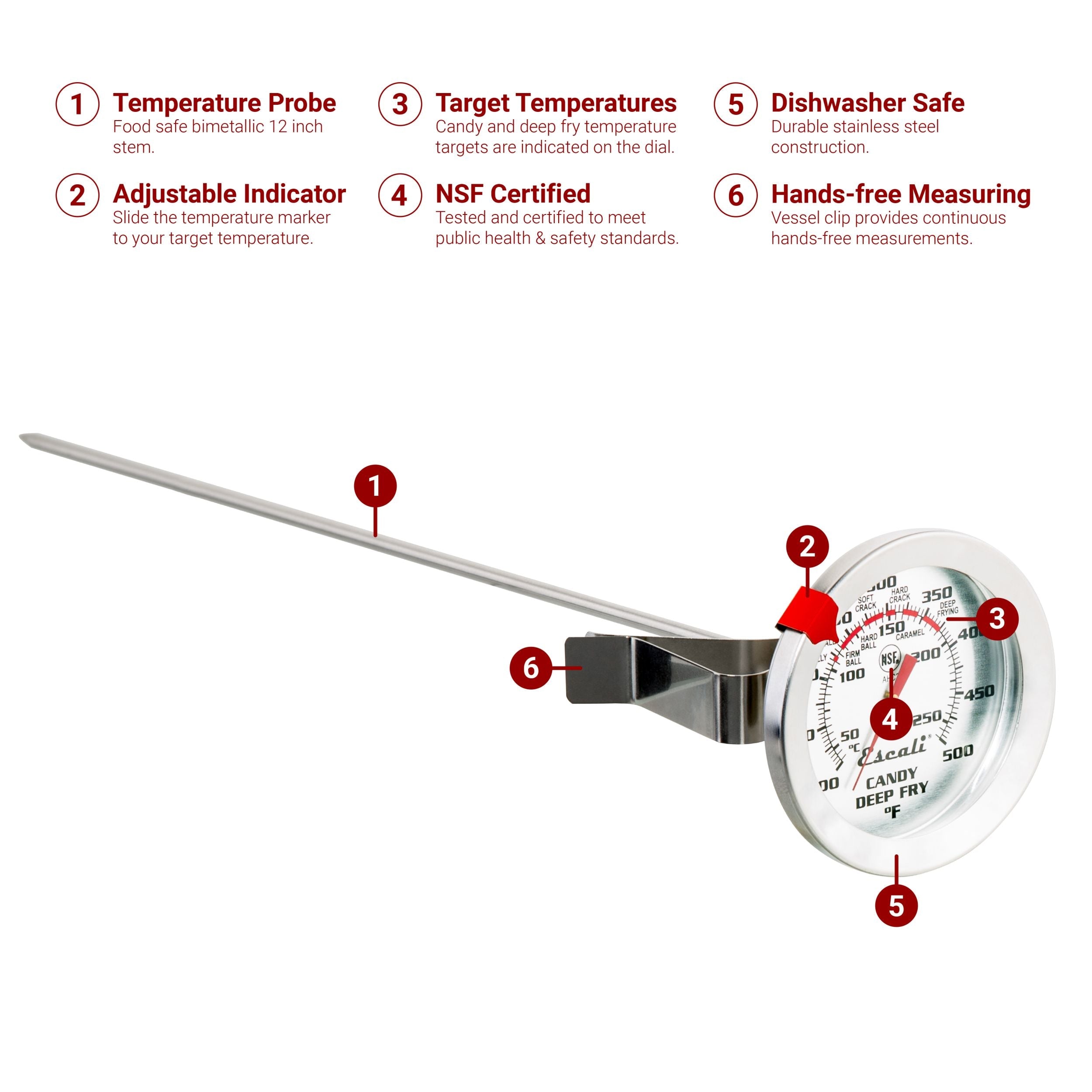 Long Stem Deep Fry / Candy Thermometer