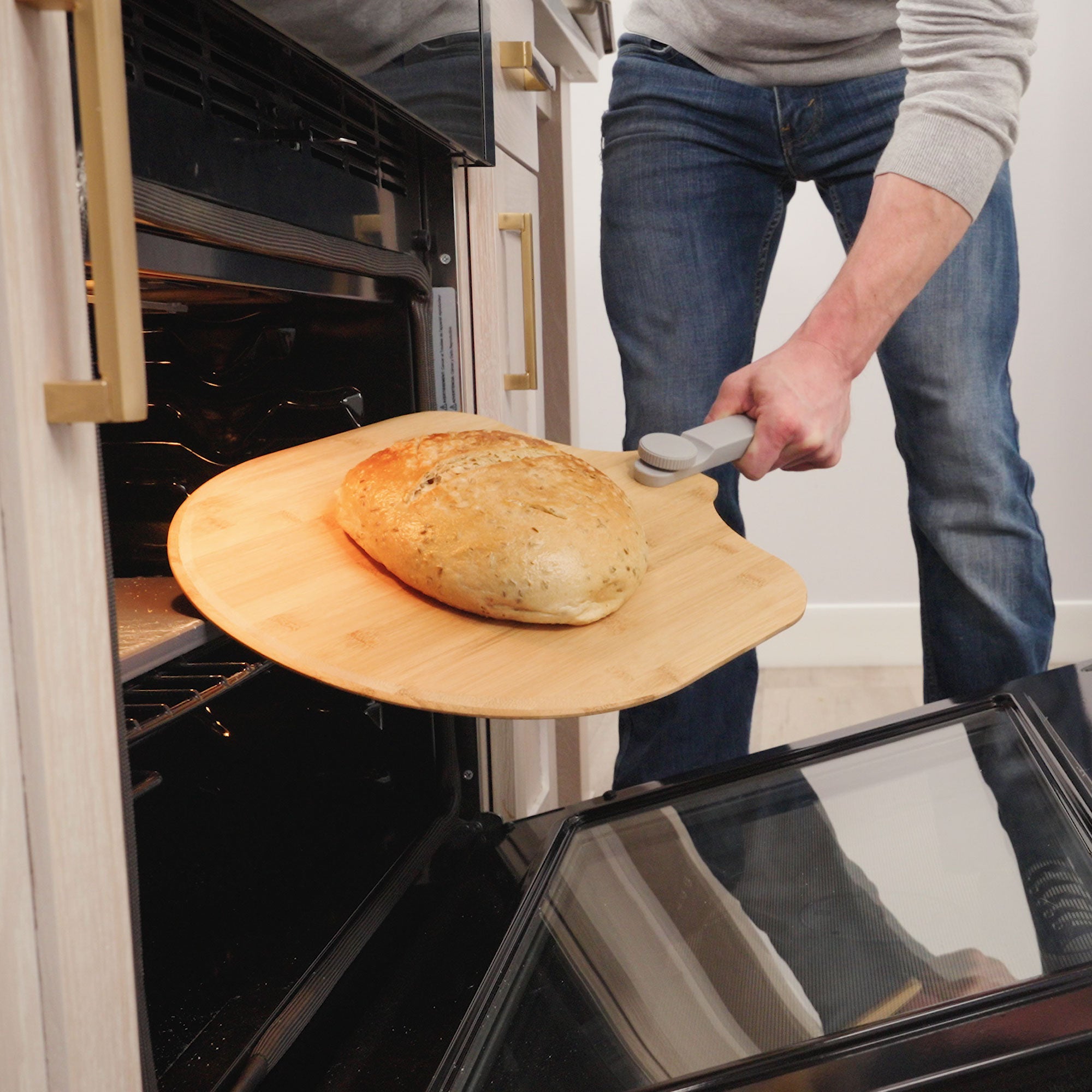 Bamboo Pizza Peel with Folding Handle, 12x14-Inch