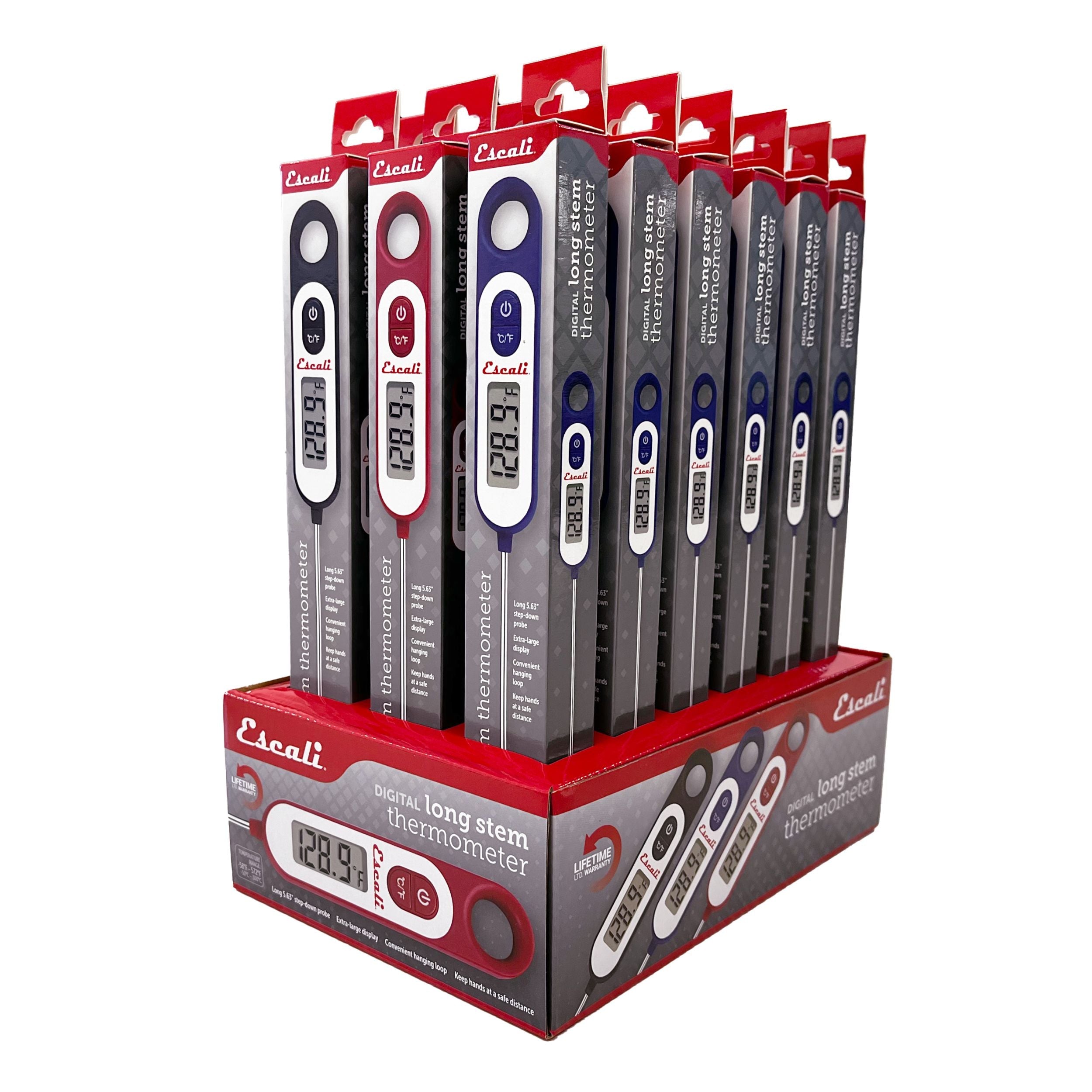 Digital Long Stem Thermometer, CDU 18 Pack