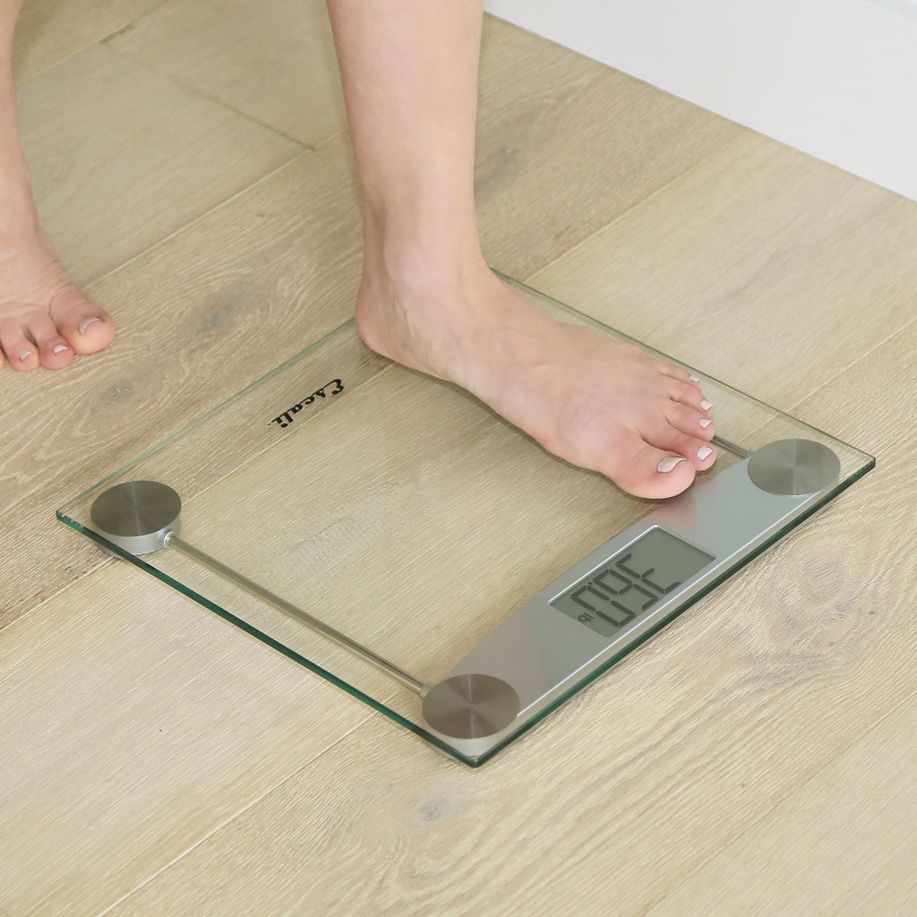 Clear Glass Bathroom Scale - Square