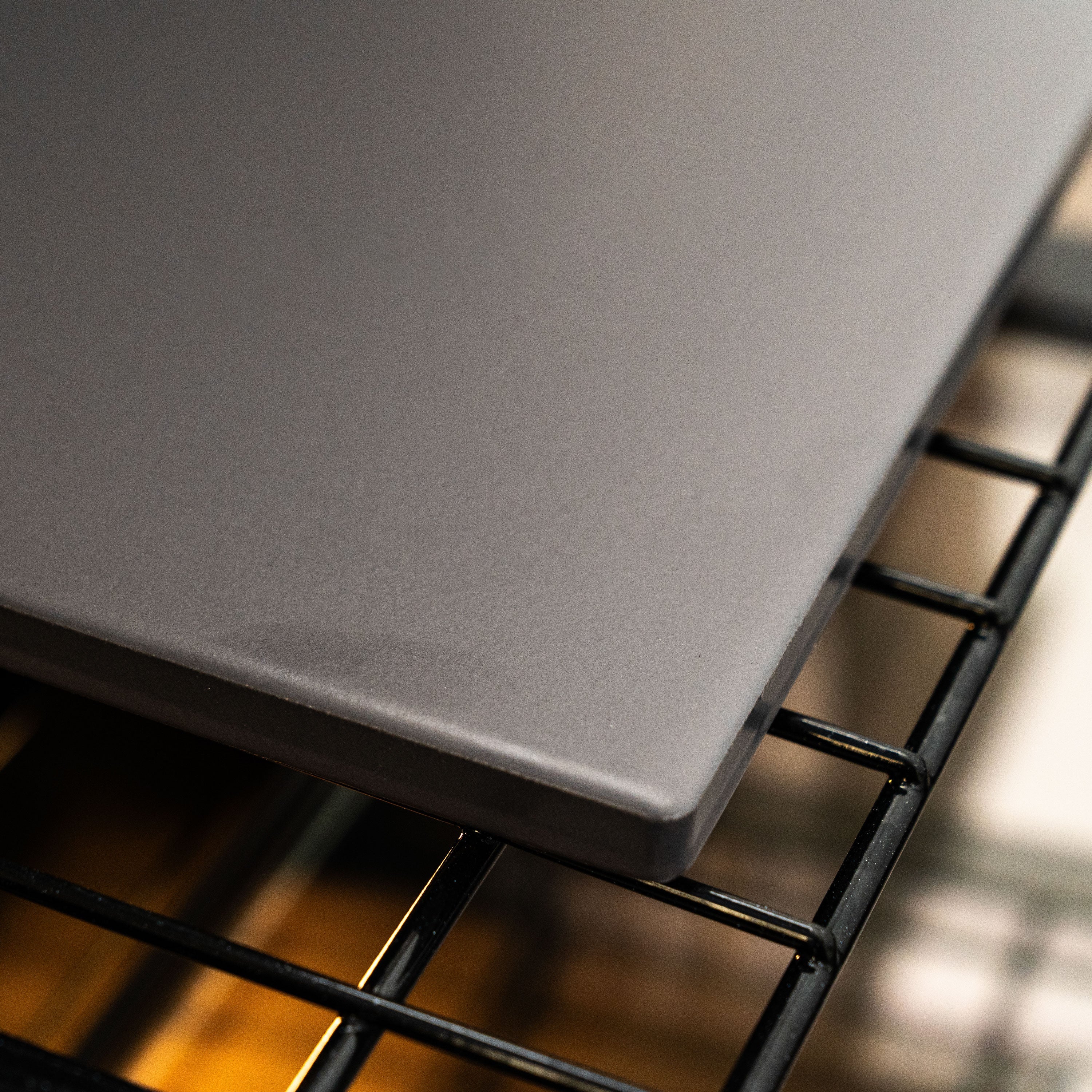 Glazed Rectangular Pizza Stone, 14x16-Inch, Grey