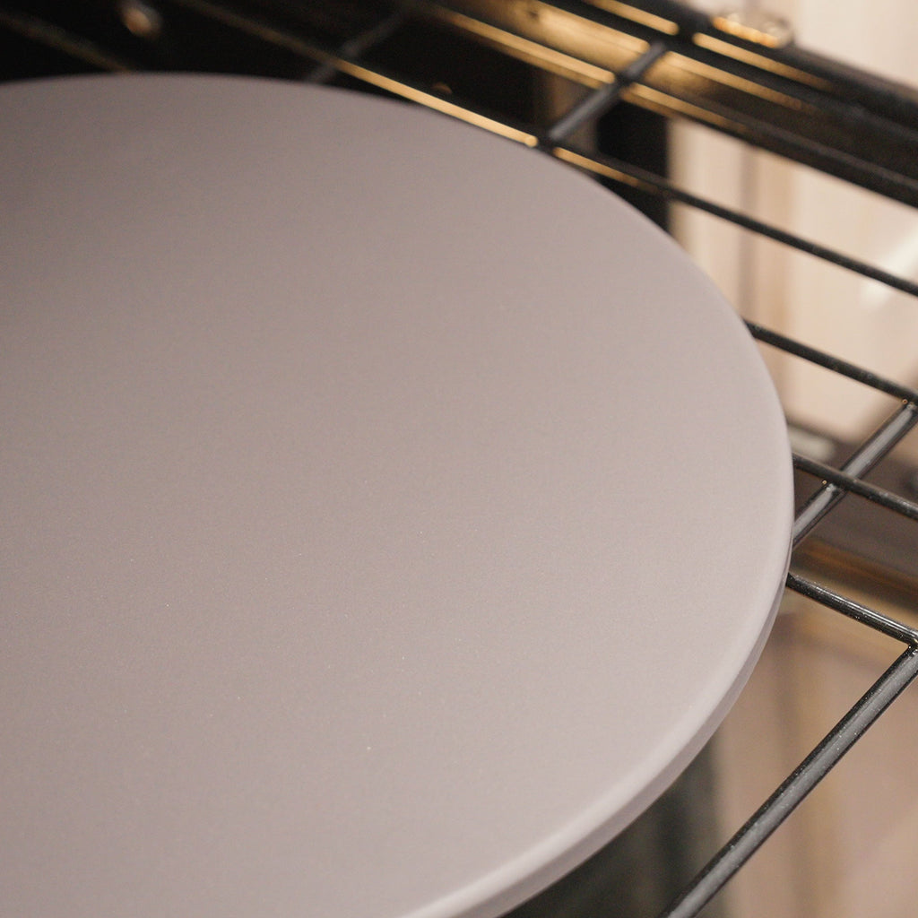 Glazed Round Pizza Stone, 16-Inch, Grey