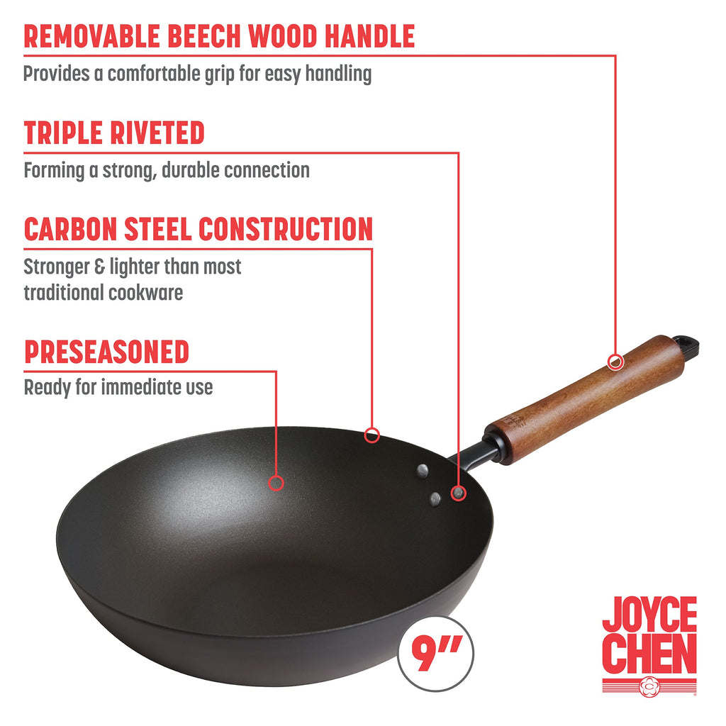 Classic Series 9.5-Inch Carbon Steel Preseasoned Stir Fry Pan
