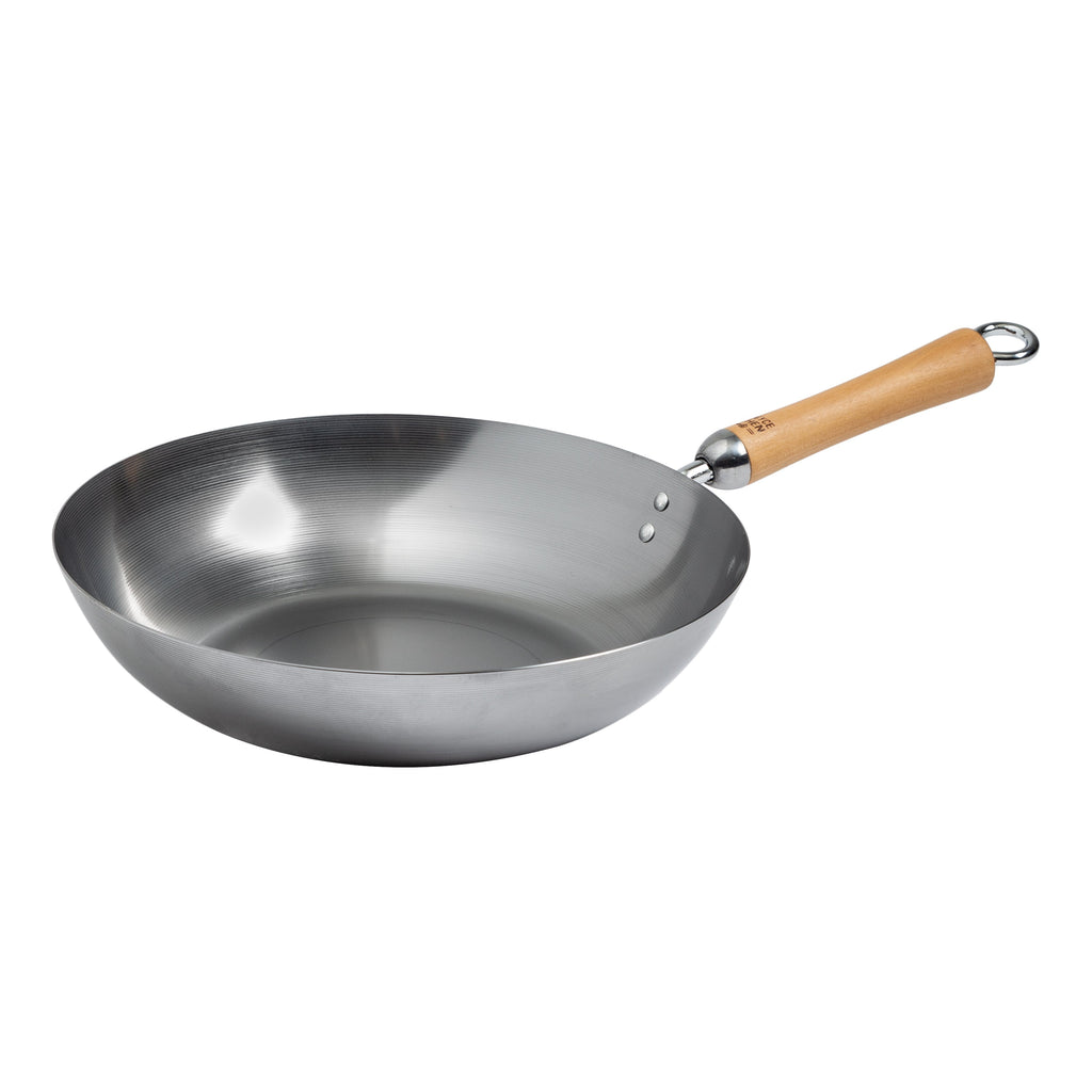 Classic Series 12-Inch Carbon Steel Stir Fry Pan with Birch Handle