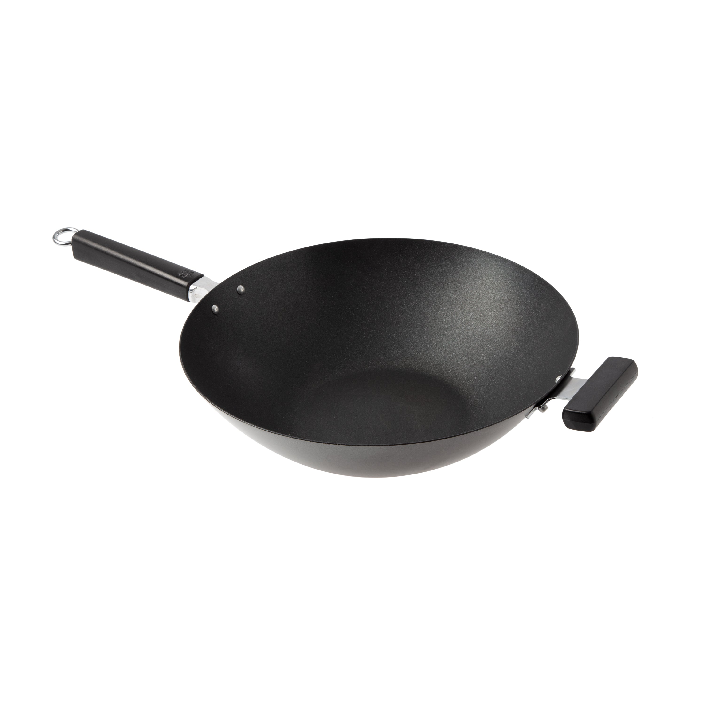 Professional Series 14-Inch Carbon Steel Ceramic Nonstick Flat Bottom Wok with Phenolic Handles