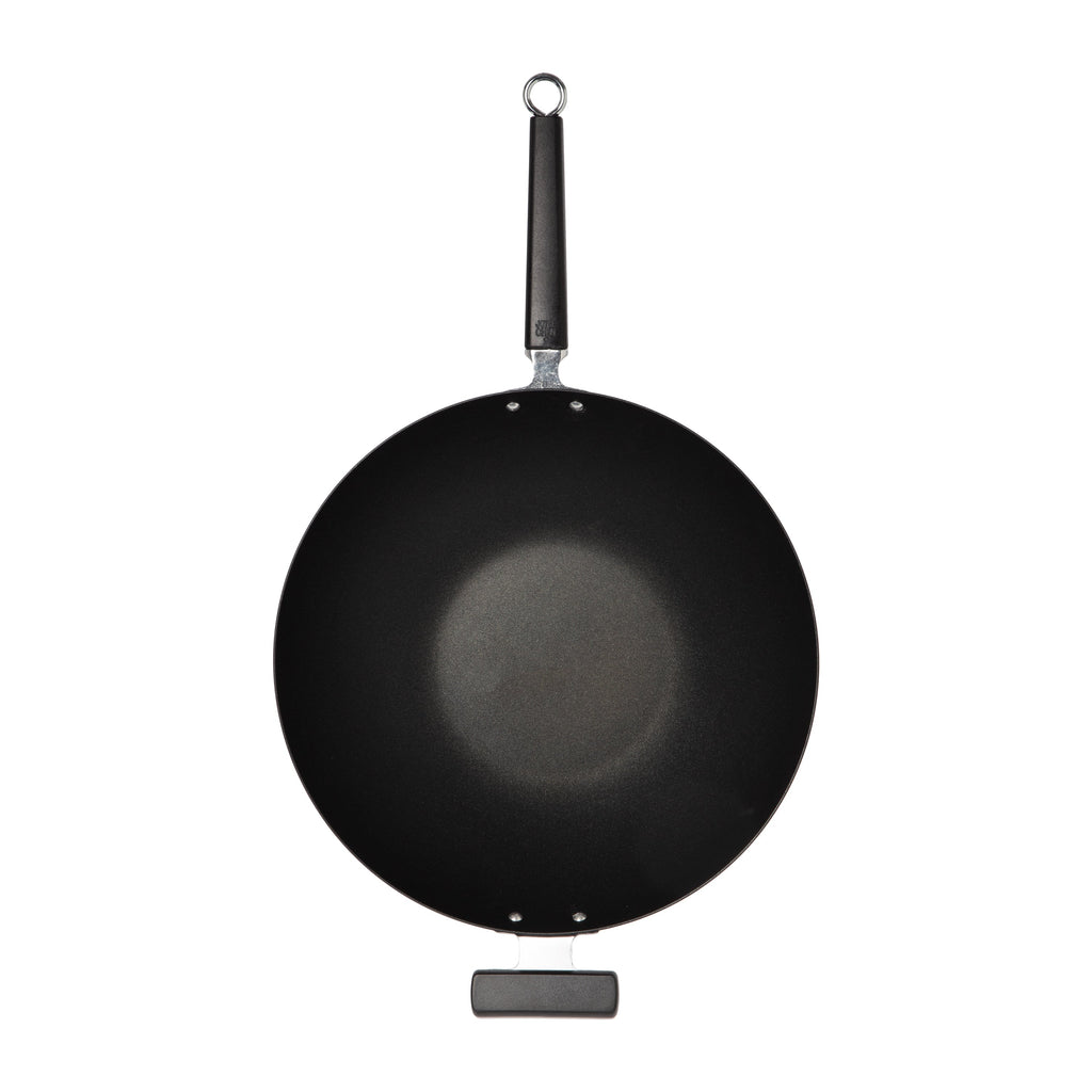 Professional Series 14-Inch Carbon Steel Ceramic Nonstick Flat Bottom Wok with Phenolic Handles