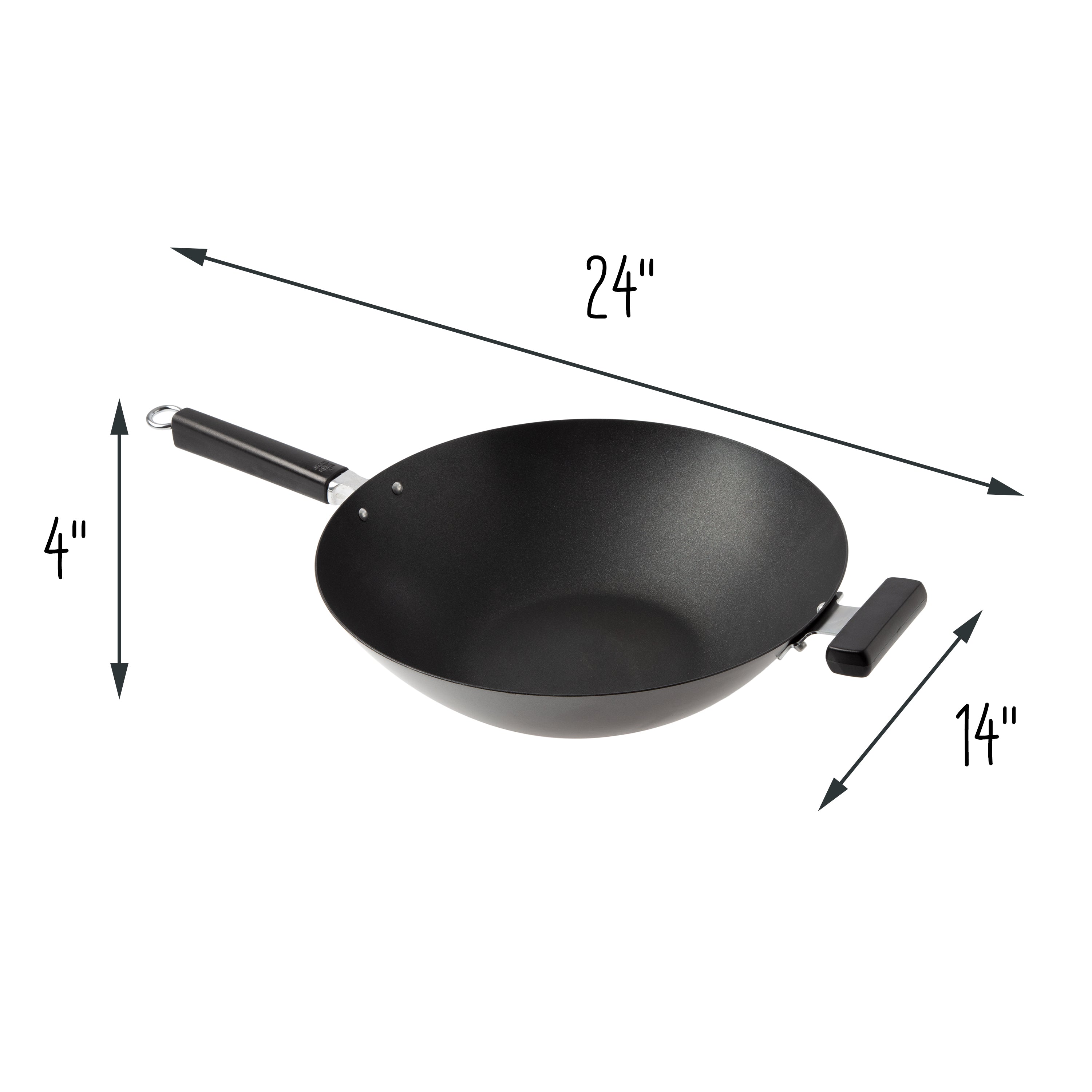 Professional Series 14-Inch Carbon Steel Ceramic Nonstick Flat Bottom Wok with Phenolic Handles