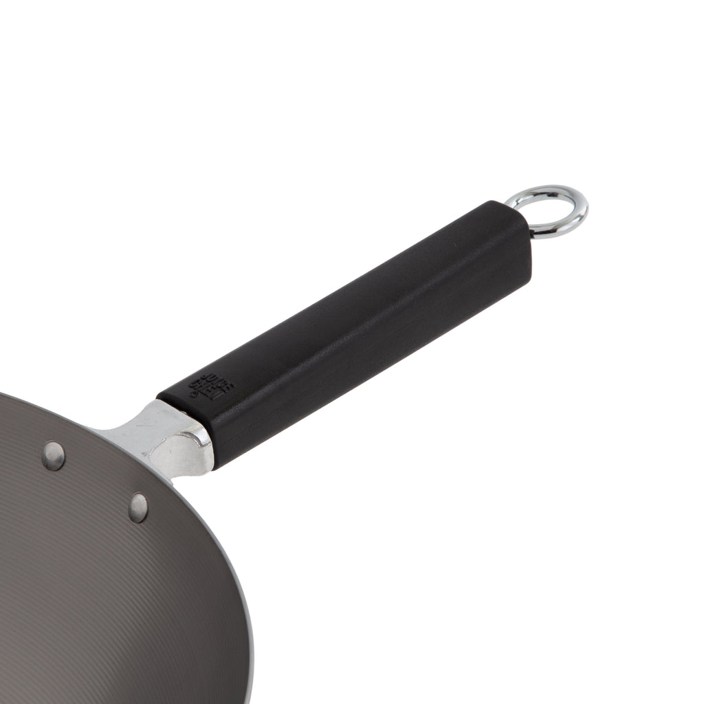 Professional Series 14-Inch Carbon Steel Flat Bottom Wok with Phenolic Handles