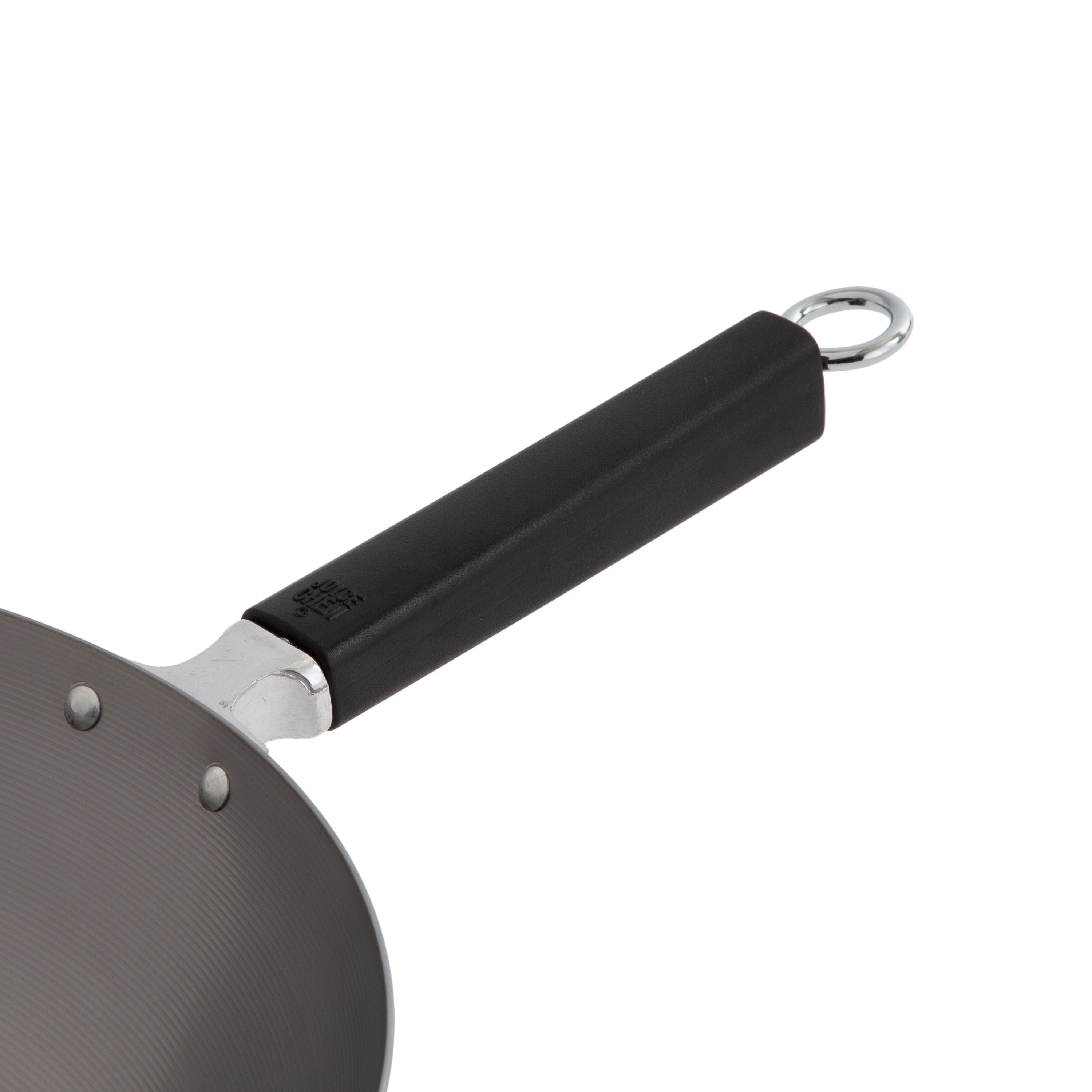 Professional Series 14-Inch Carbon Steel Flat Bottom Wok with Phenolic Handles