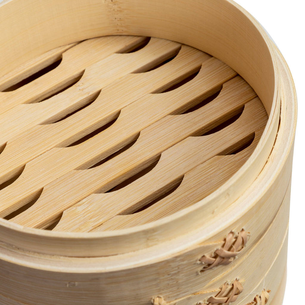 2-Tier Bamboo Steamer Baskets, 6-Inch