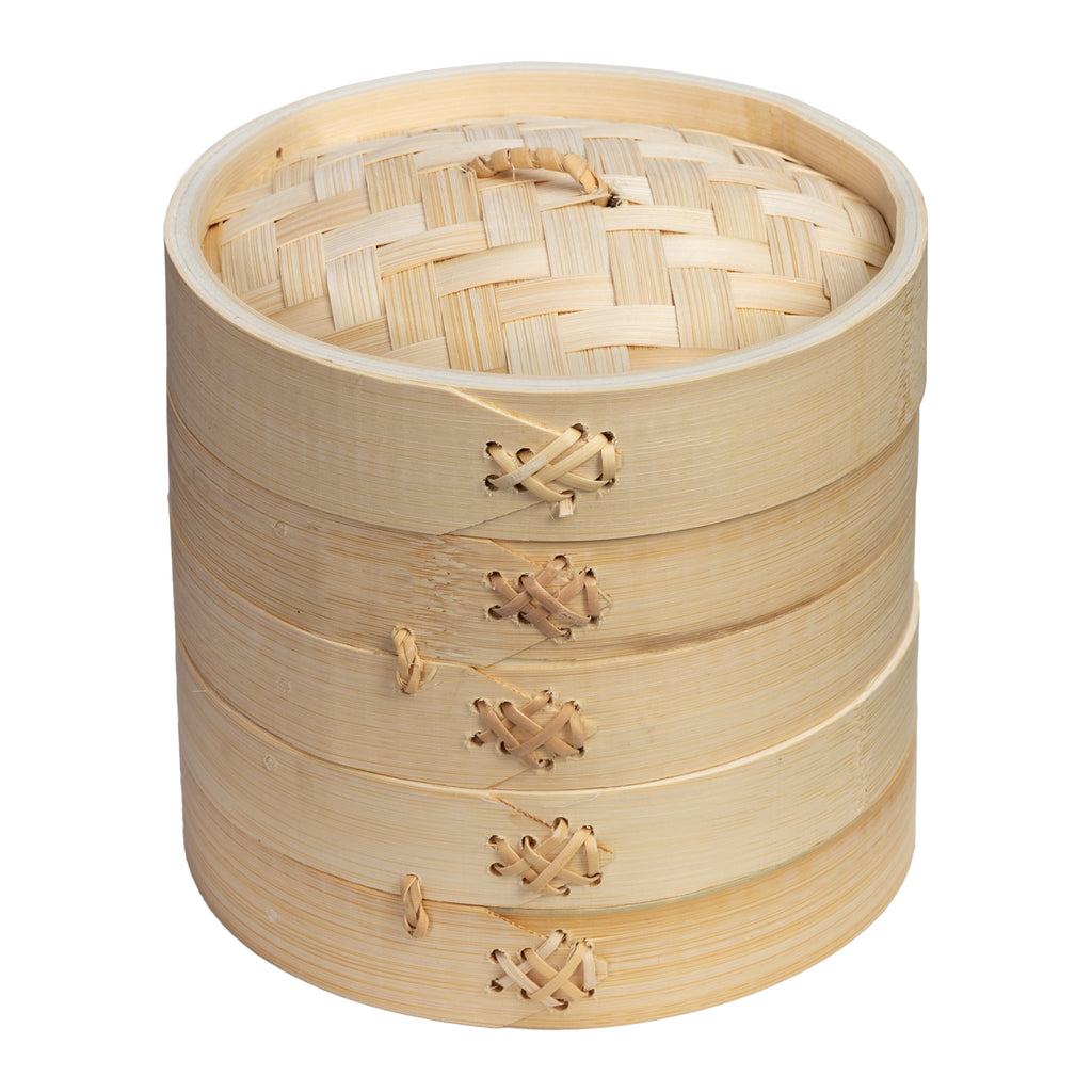2-Tier Bamboo Steamer Baskets, 6-Inch
