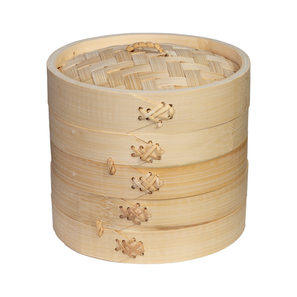 2-Tier Bamboo Steamer Baskets, 6-Inch