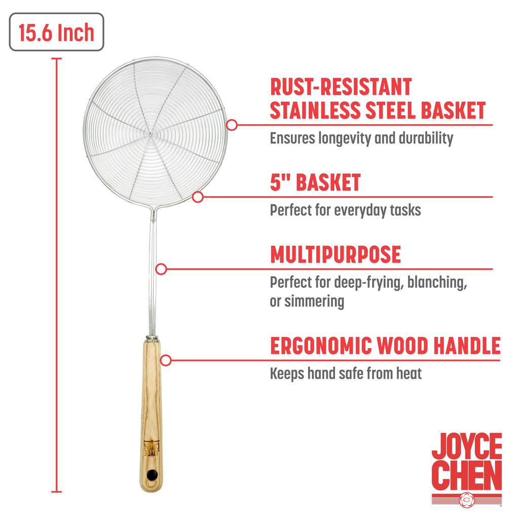 Deluxe Stainless Steel Spider Strainer, 5-Inch Basket