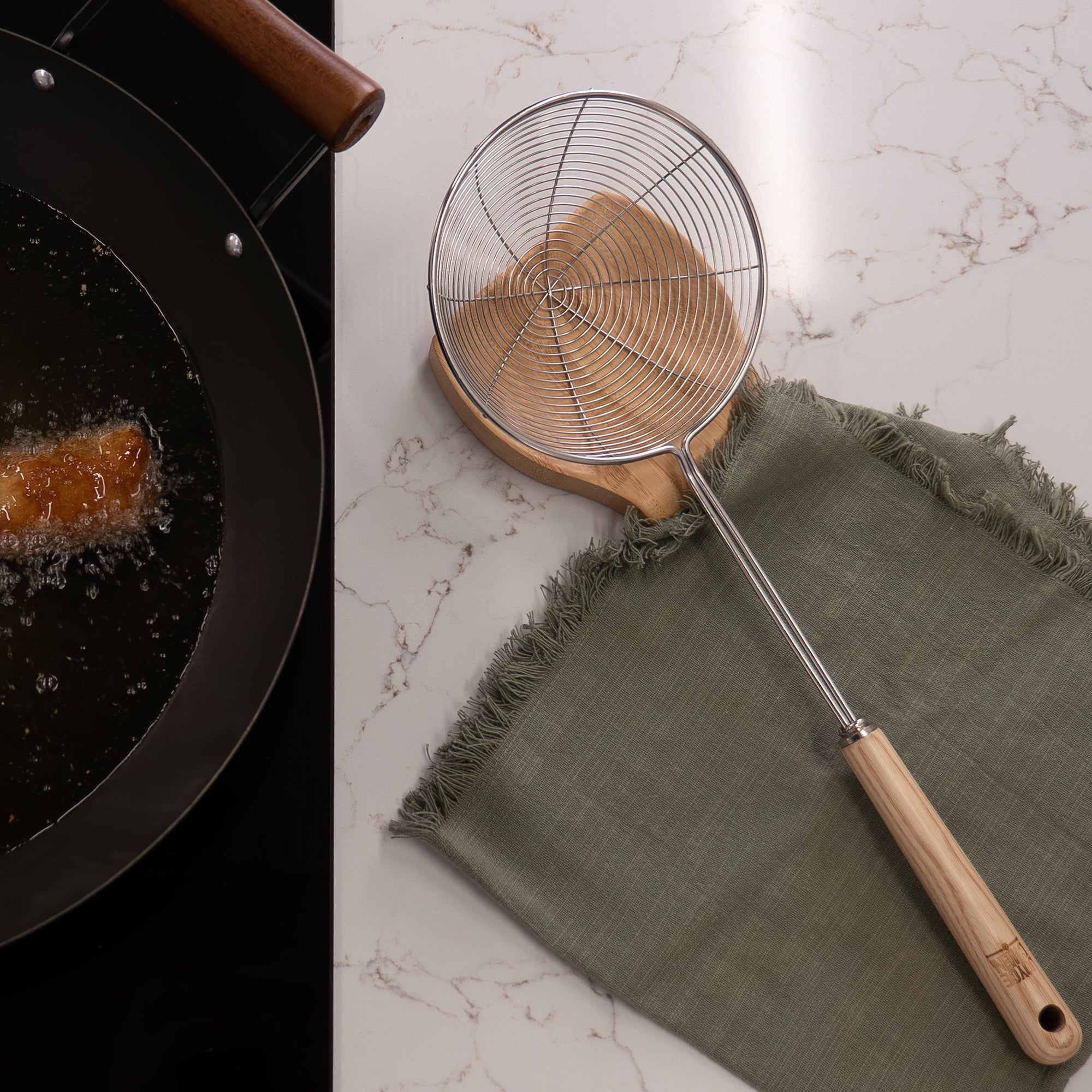 Deluxe Stainless Steel Spider Strainer, 5-Inch Basket