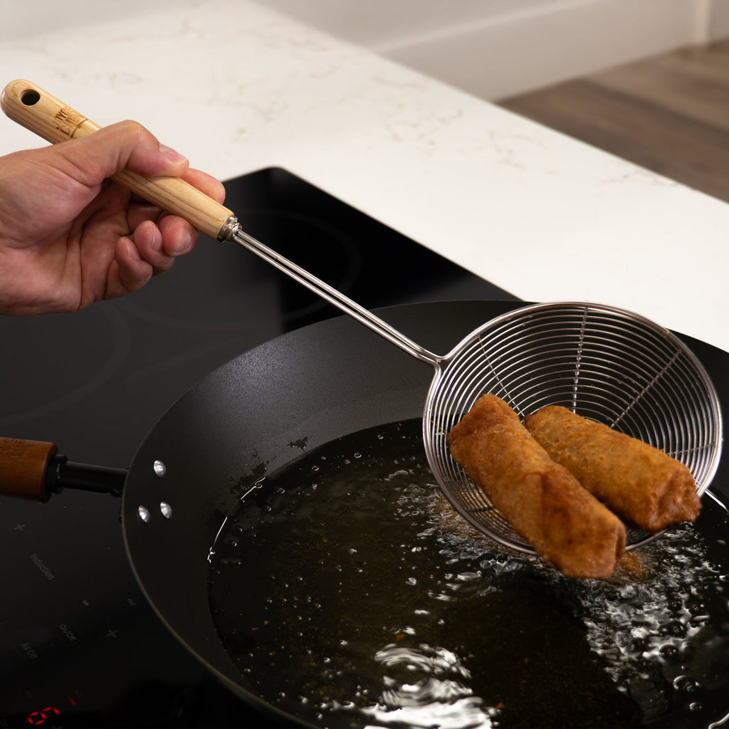 Deluxe Stainless Steel Spider Strainer, 5-Inch Basket