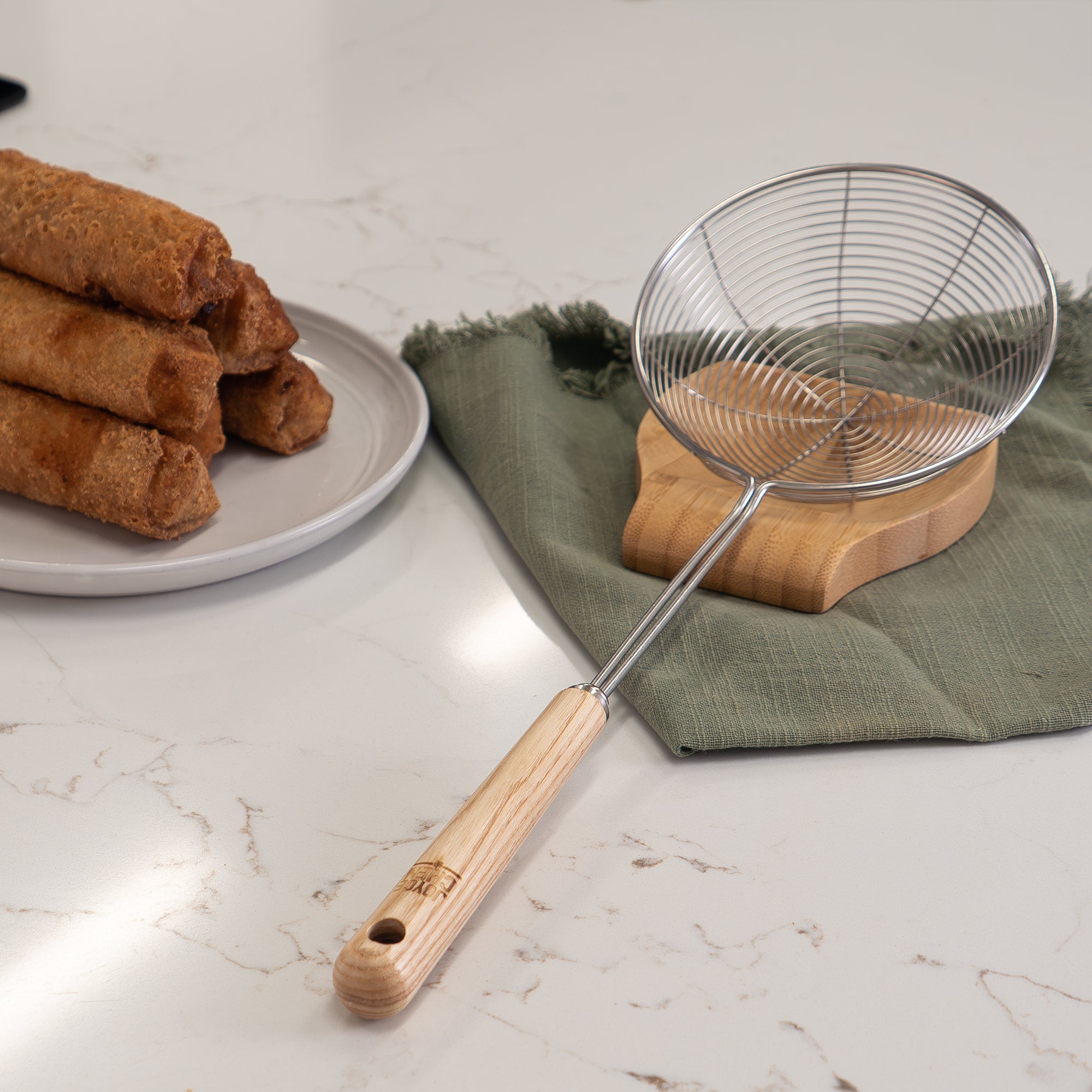 Deluxe Stainless Steel Spider Strainer, 5-Inch Basket