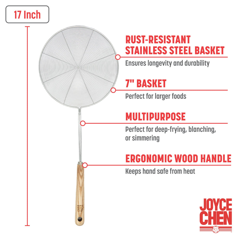 Deluxe Stainless Steel Spider Strainer, 7-Inch Basket