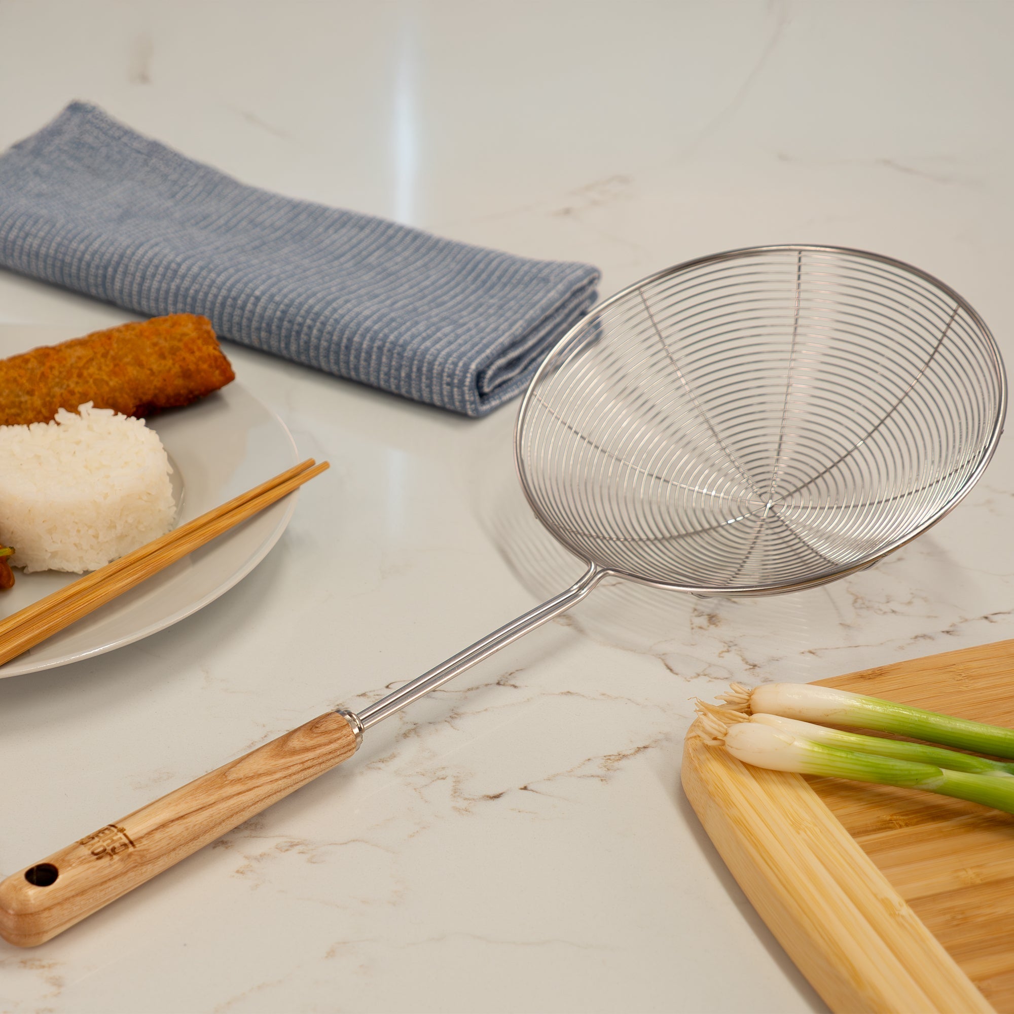 Deluxe Stainless Steel Spider Strainer, 7-Inch Basket