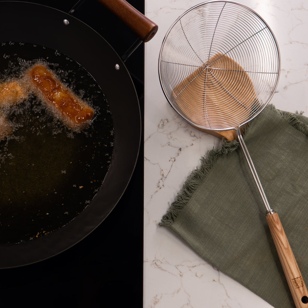 Deluxe Stainless Steel Spider Strainer, 7-Inch Basket