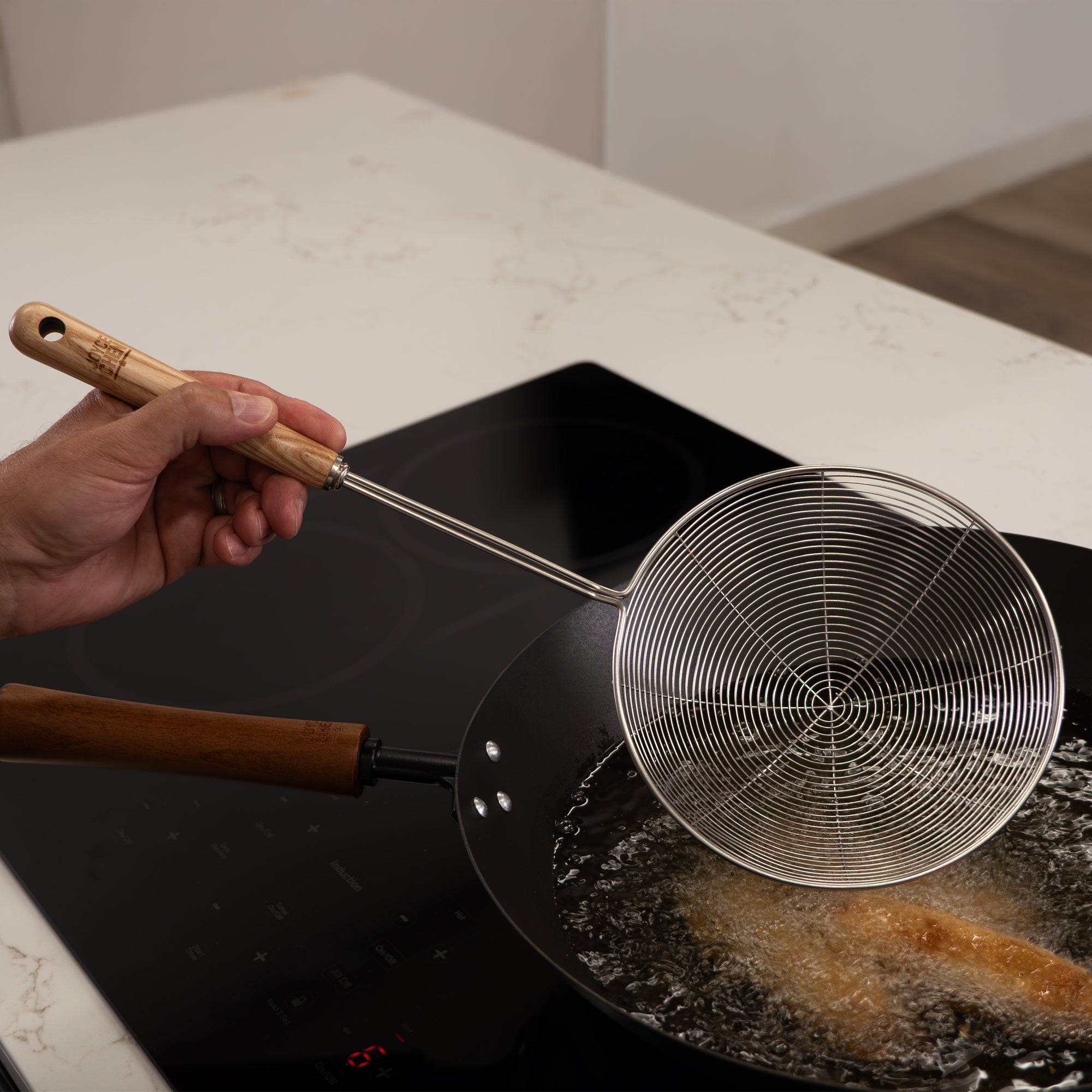 Deluxe Stainless Steel Spider Strainer, 7-Inch Basket