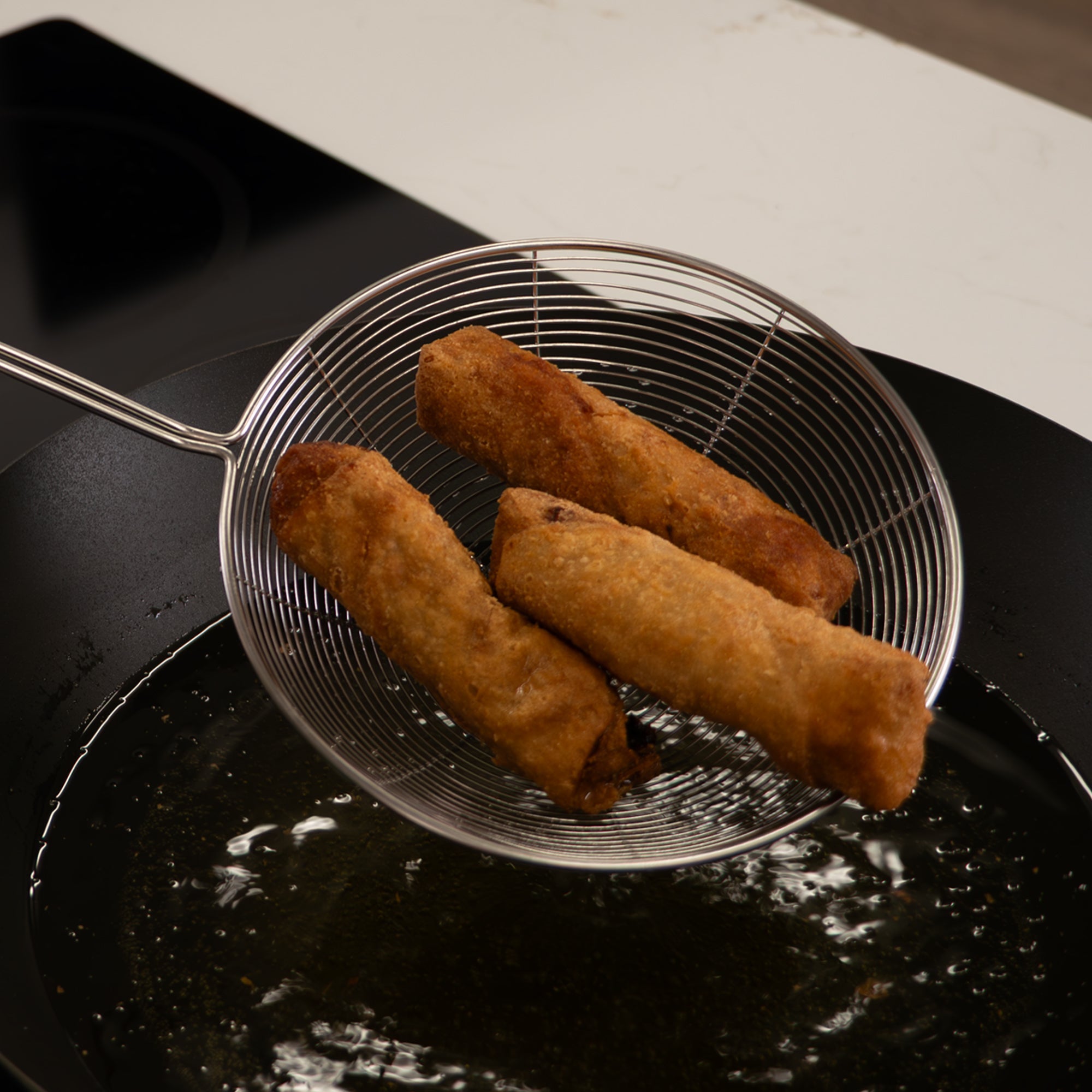 Deluxe Stainless Steel Spider Strainer, 7-Inch Basket