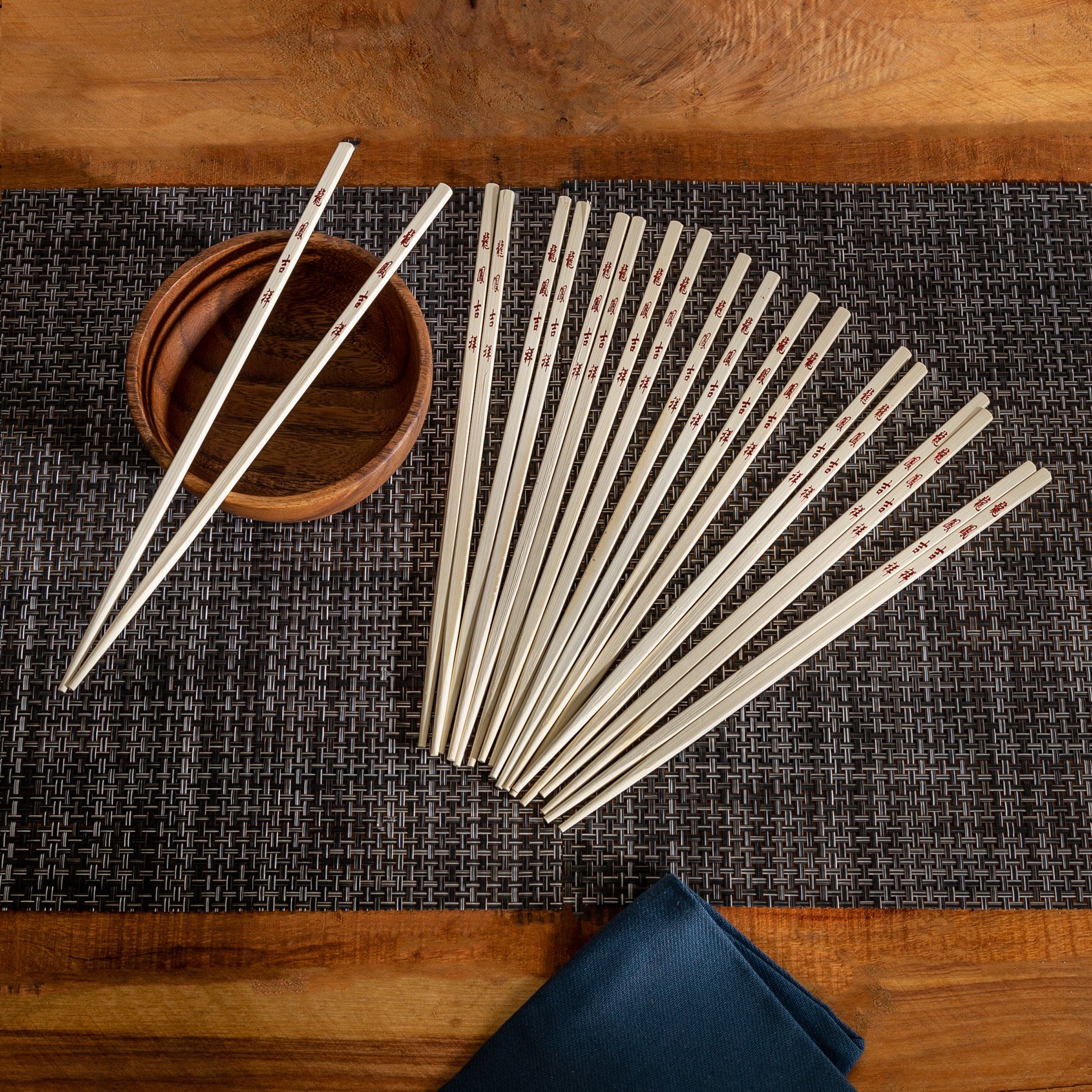 Reusable Bamboo Chopsticks Set, 10 Pair