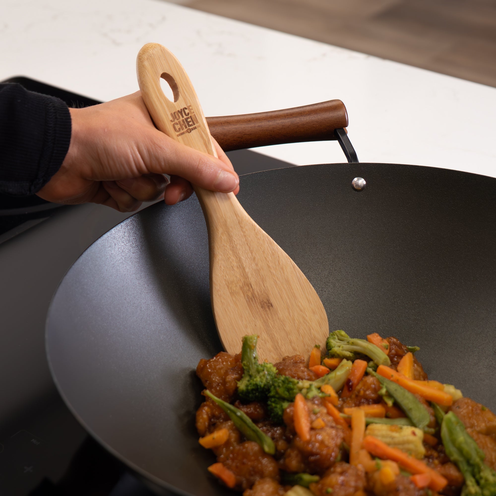 Burnished Bamboo Rice Paddle, 9-Inch