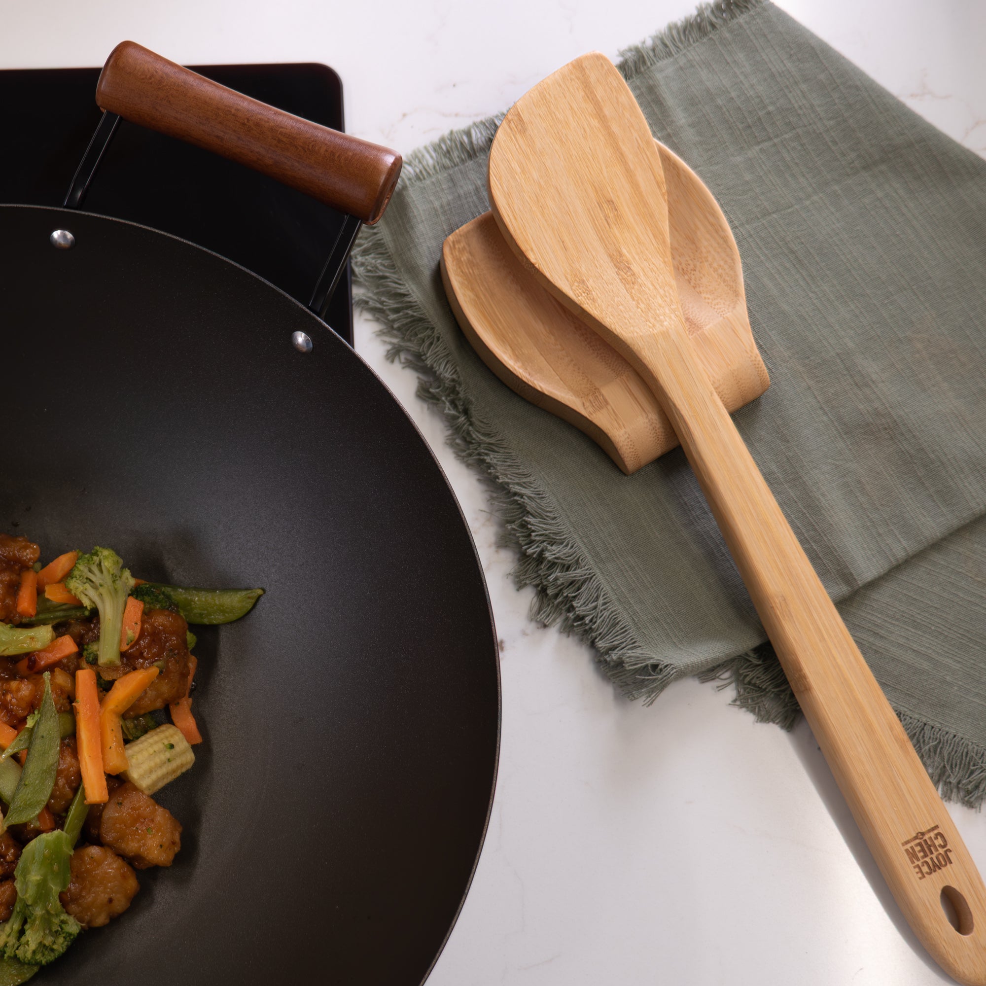 Burnished Bamboo Wok Spatula, 15-Inch