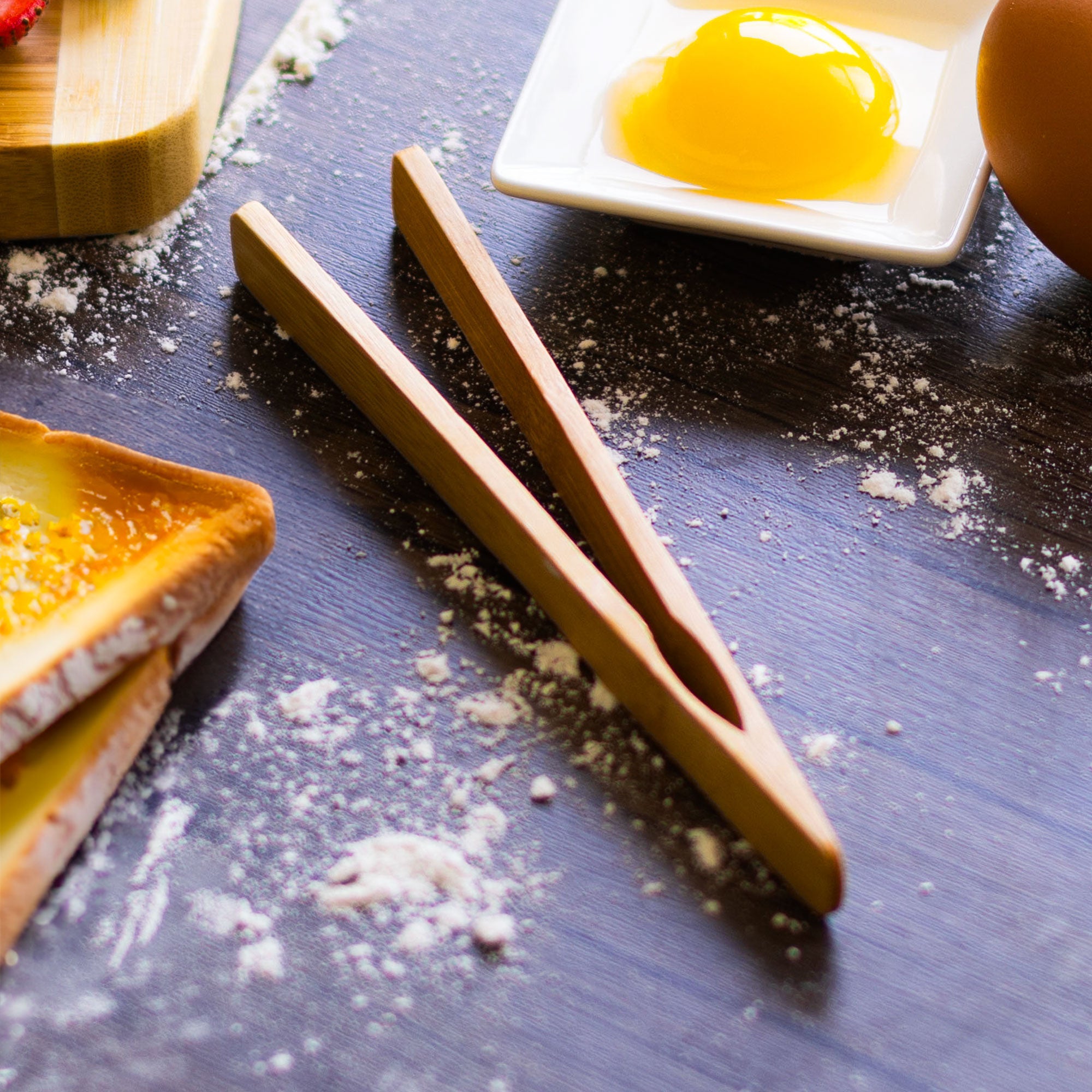 Burnished Bamboo Toaster Tongs, 6.5 Inch