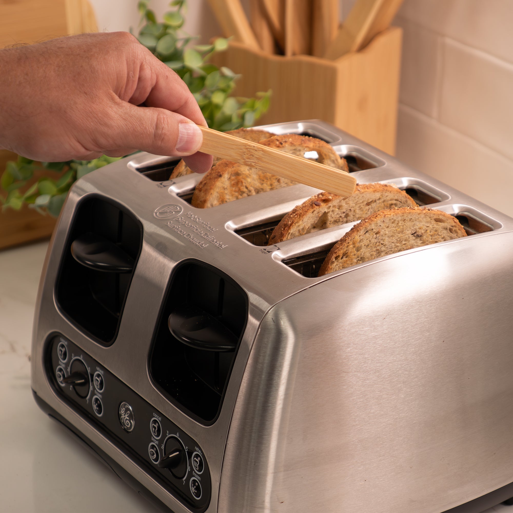 Burnished Bamboo Toaster Tongs, 6.5 Inch