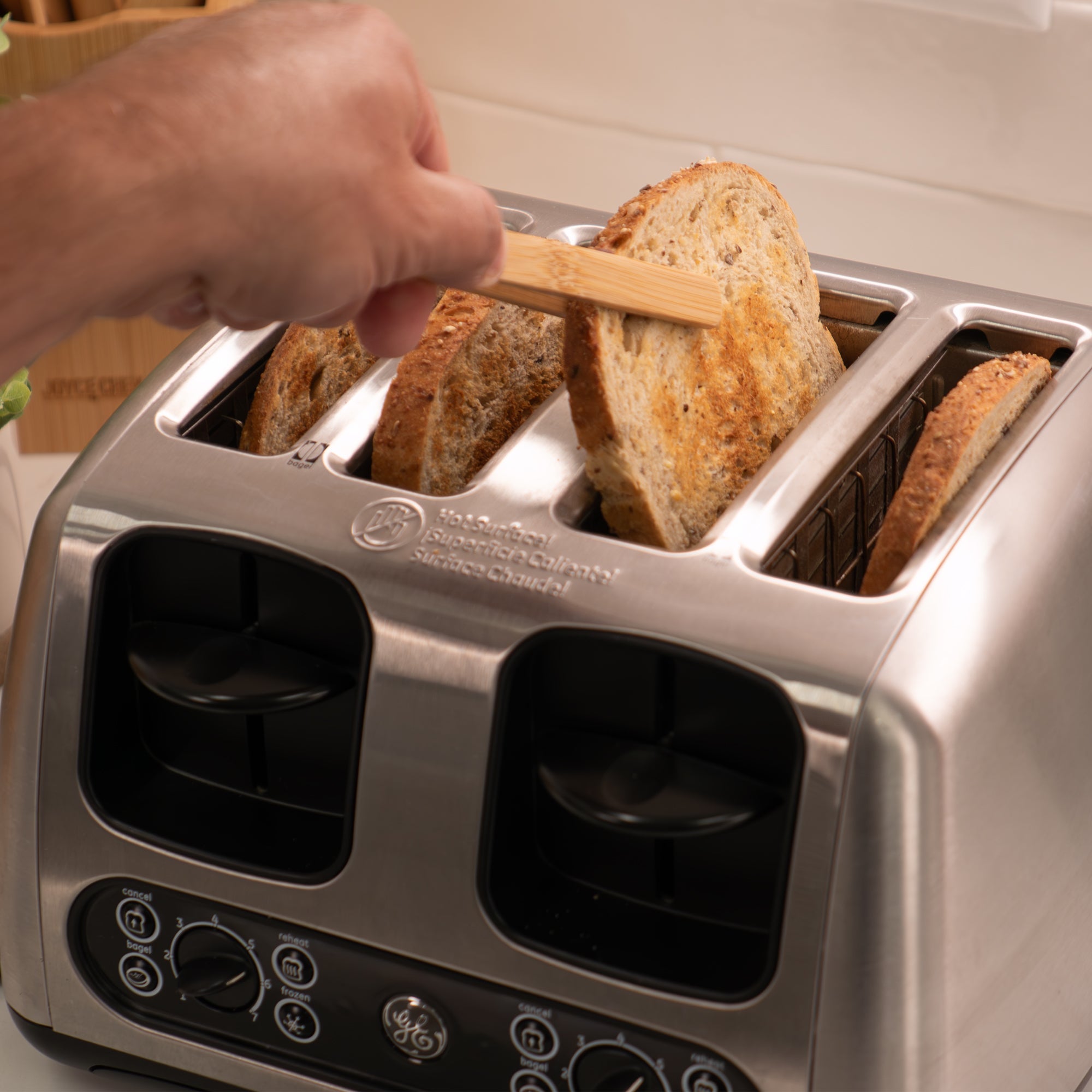 Burnished Bamboo Toaster Tongs, 6.5 Inch