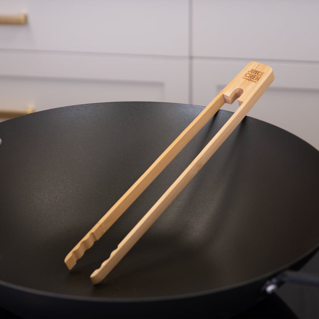 Burnished Bamboo Tongs with Serrated Teeth, 11-Inch