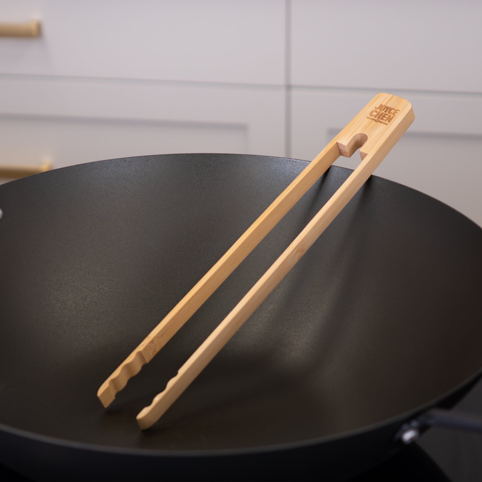 Burnished Bamboo Tongs with Serrated Teeth, 11-Inch