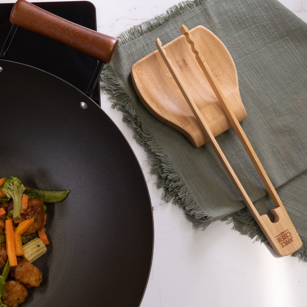 Burnished Bamboo Tongs with Serrated Teeth, 11-Inch