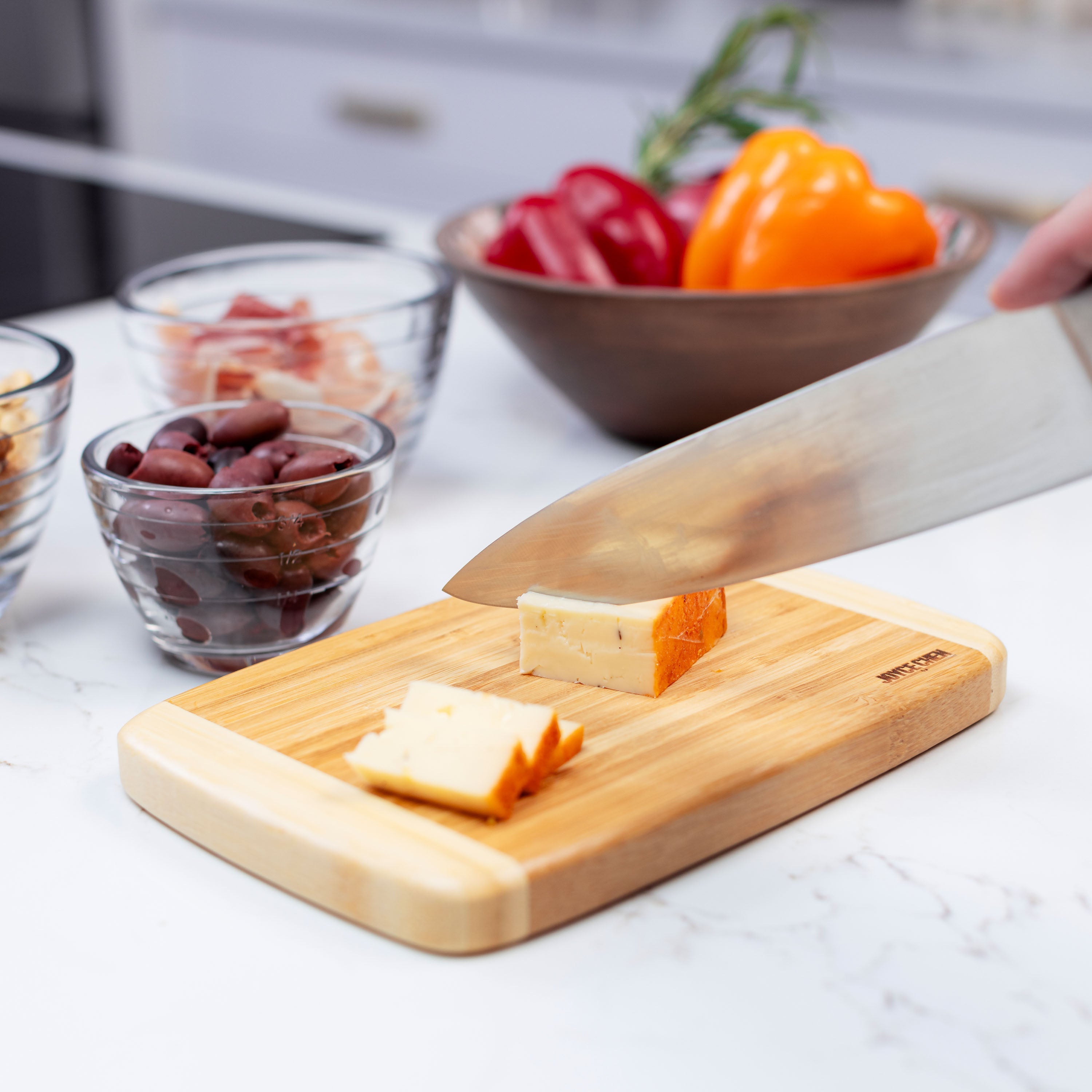 Medium Burnished Bamboo Cutting Board, 8x12 Inches