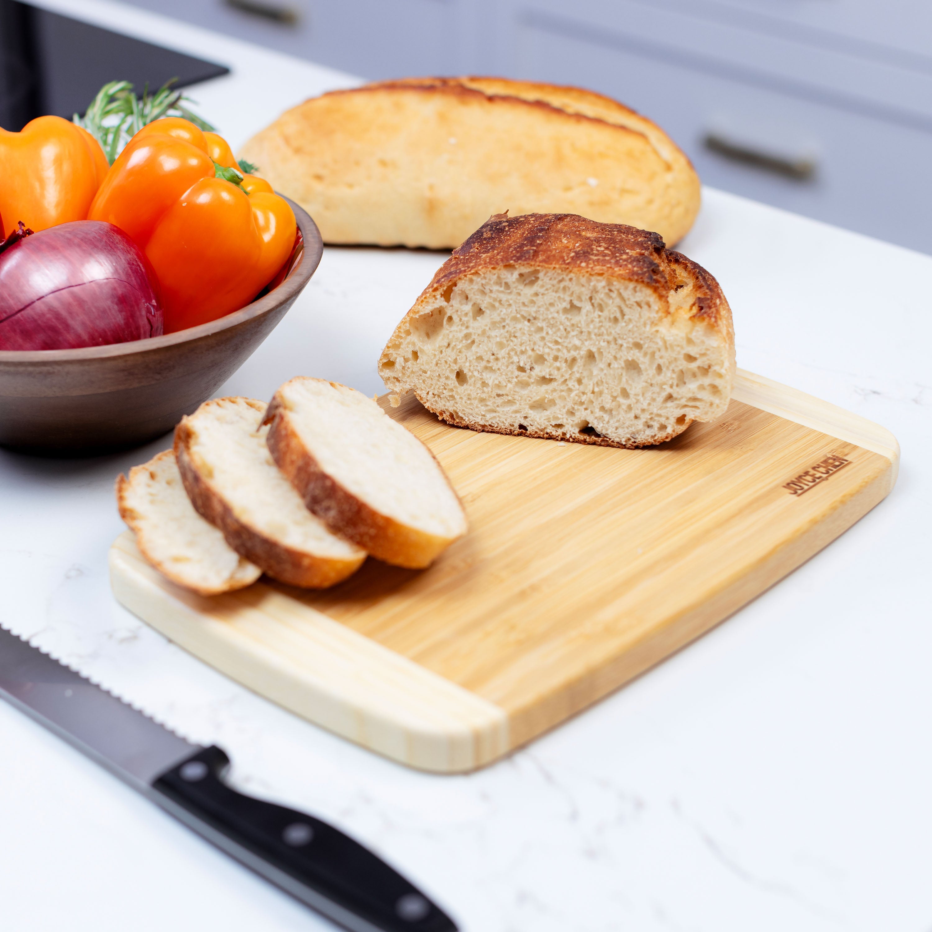 Large Burnished Bamboo Cutting Board, 10x15-Inch