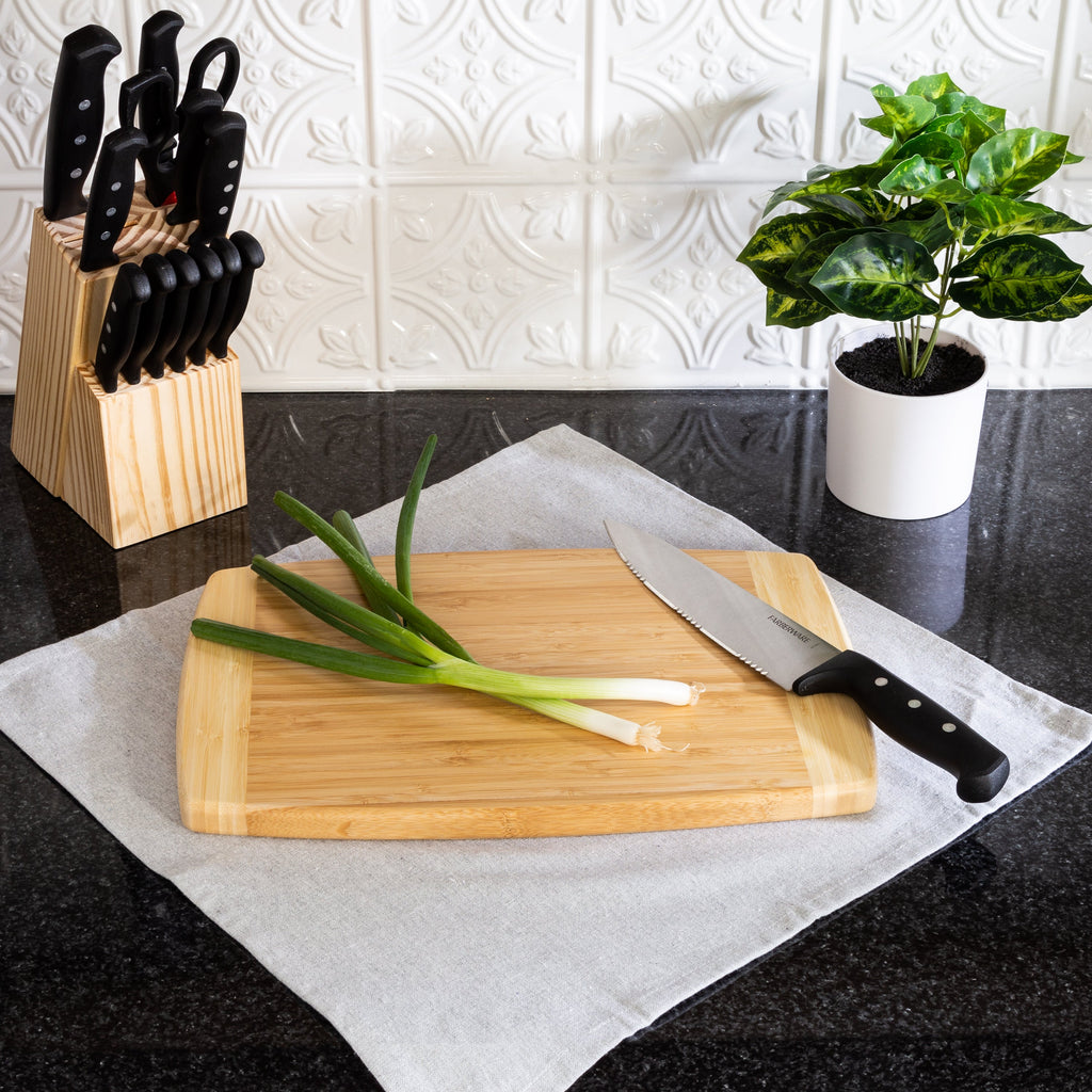 Large Burnished Bamboo Cutting Board, 10x15-Inch
