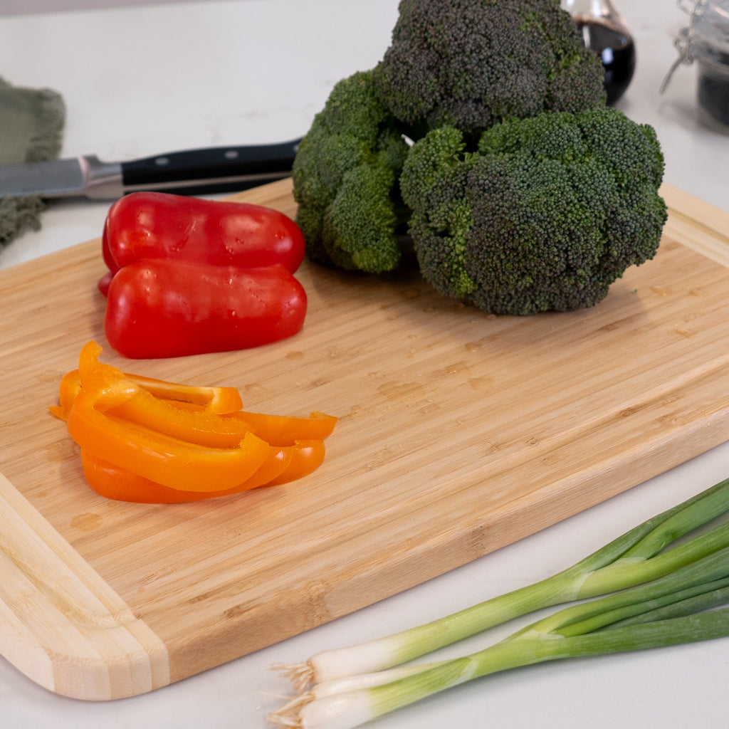 Extra Large Burnished Bamboo Cutting Board, 12x18-Inch