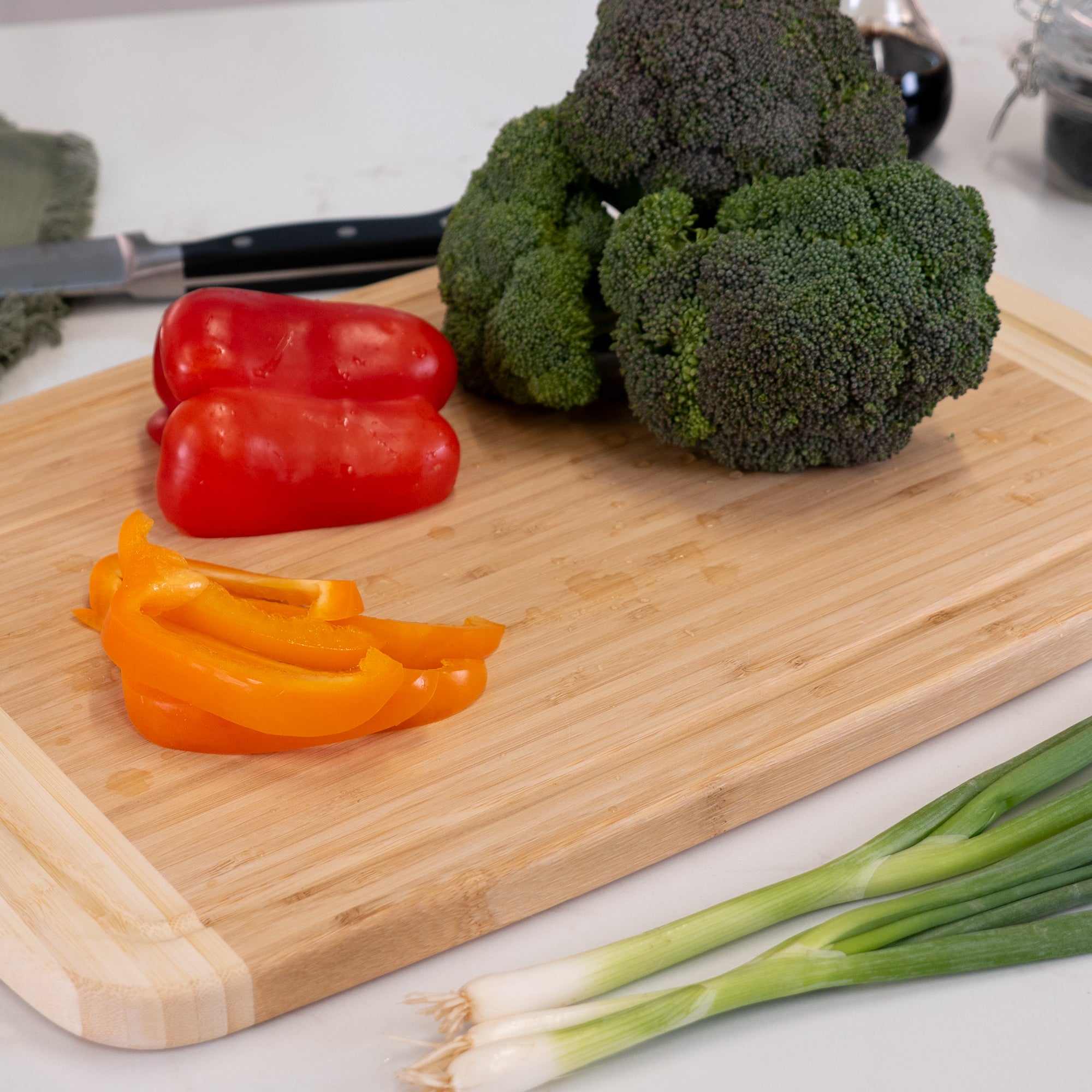 Extra Large Burnished Bamboo Cutting Board, 12x18-Inch