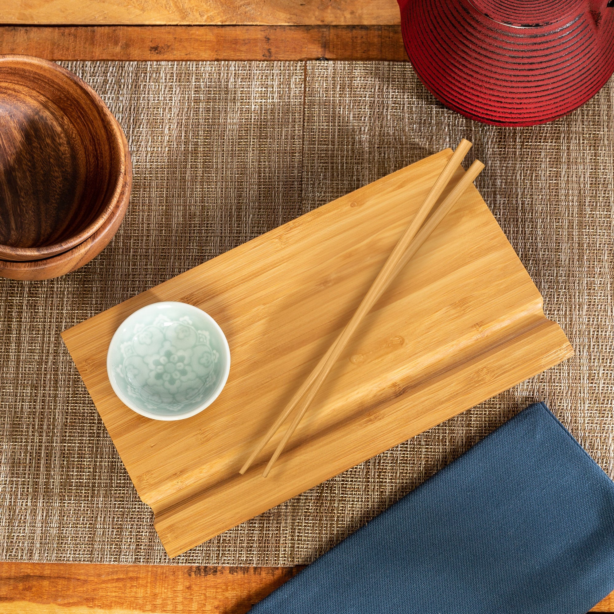Burnished Bamboo Sushi Board Set