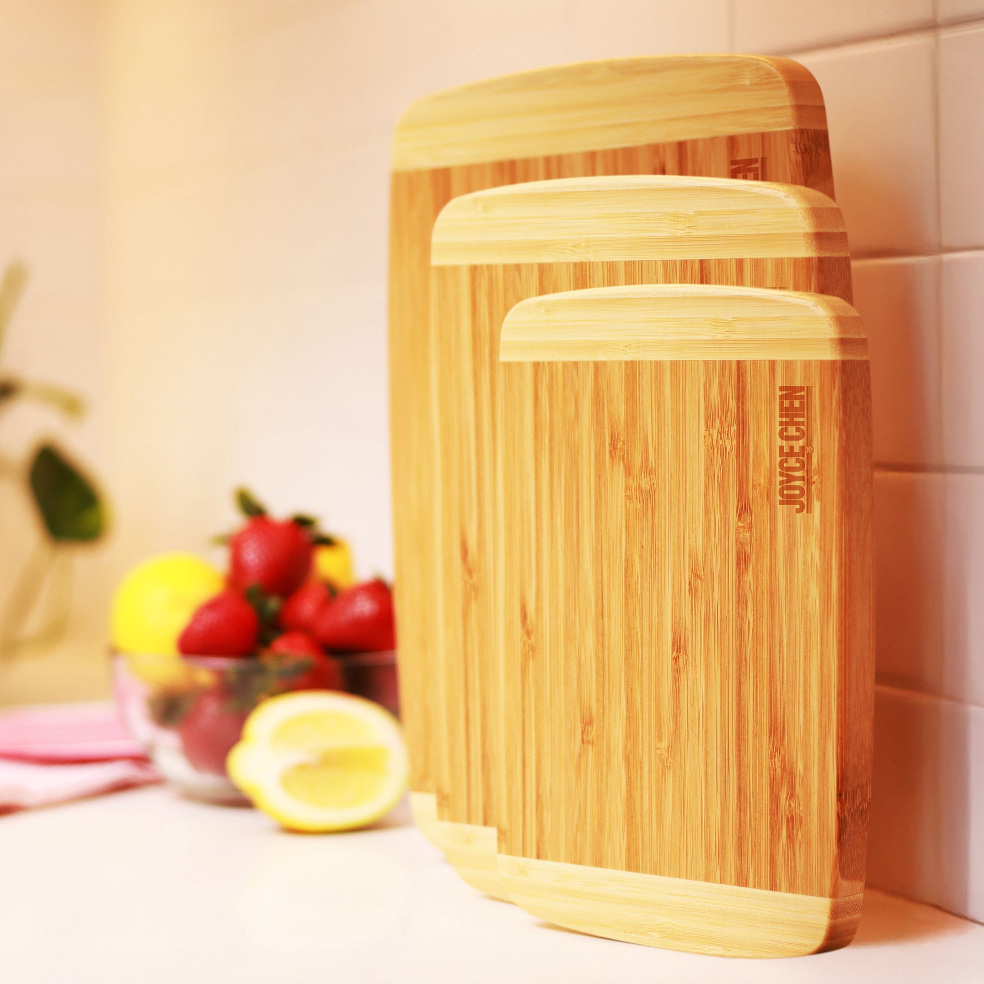 Burnished Bamboo Cutting Board Set, 3 pack