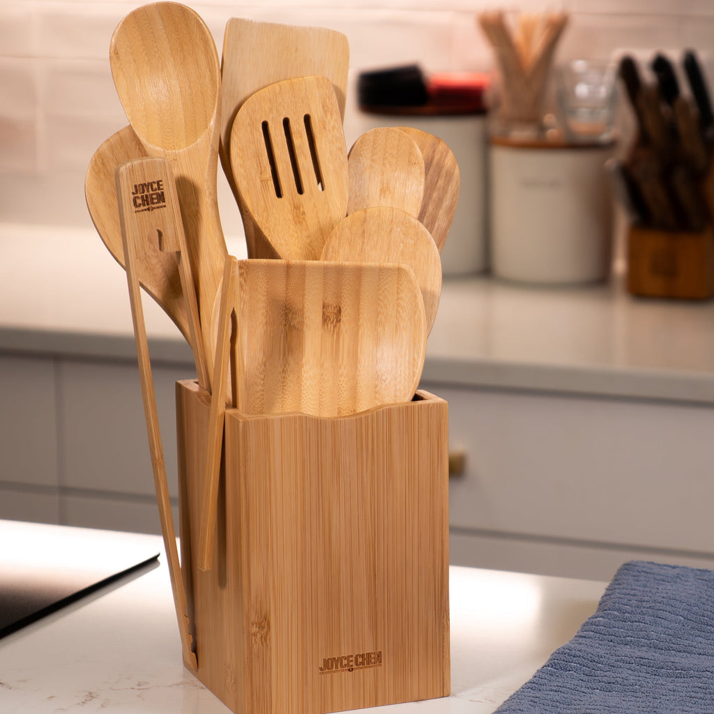 11 Piece Burnished Bamboo Utensil Set