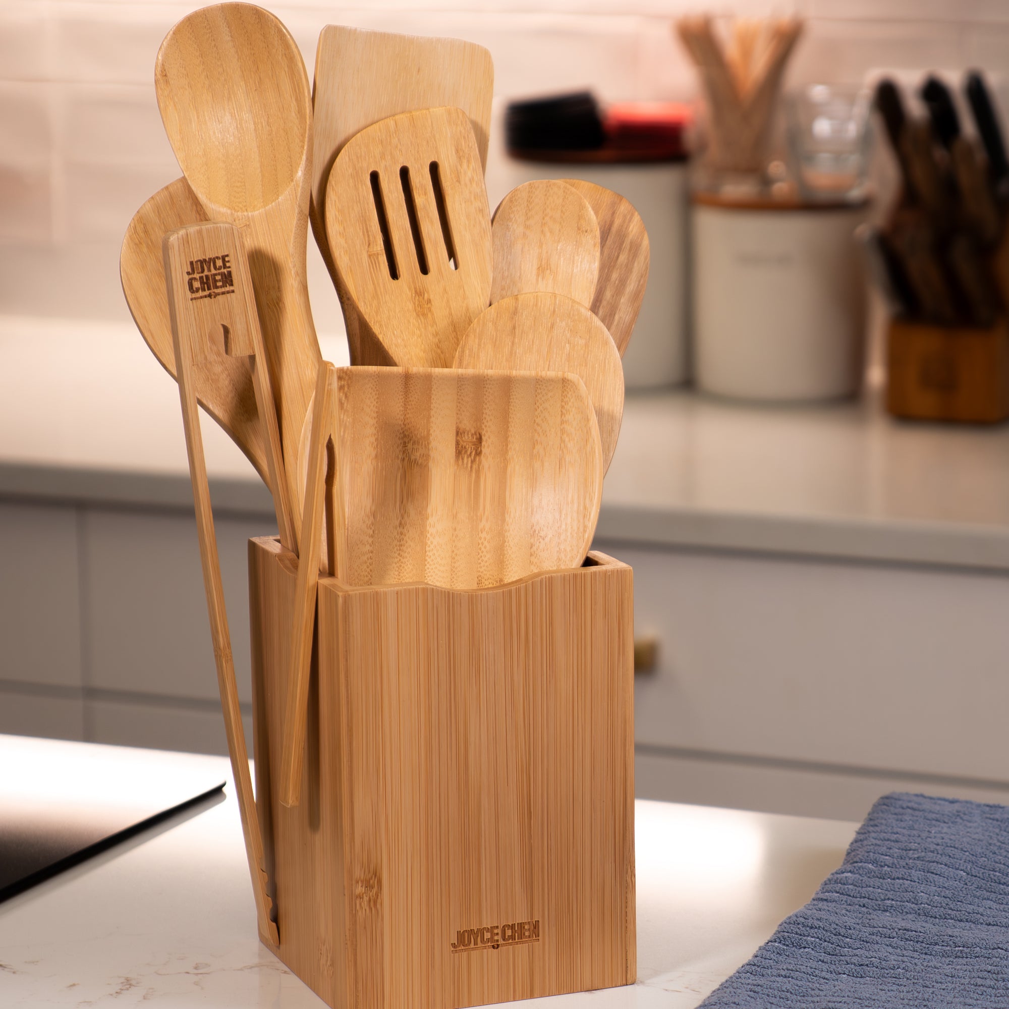 11 Piece Burnished Bamboo Utensil Set