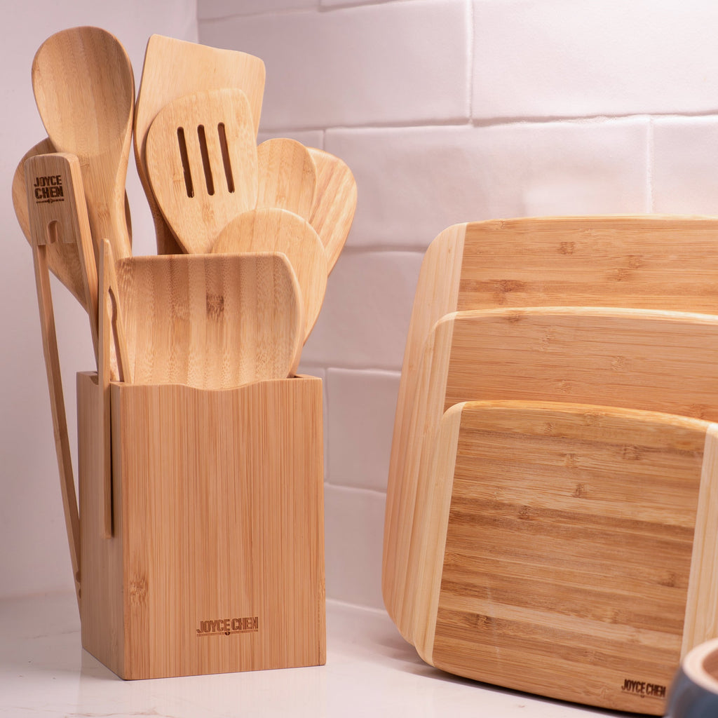 11 Piece Burnished Bamboo Utensil Set