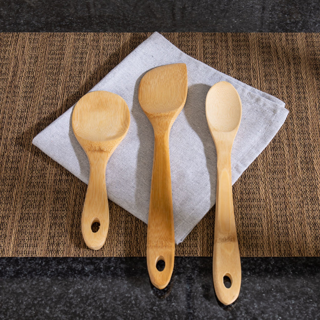 11 Piece Burnished Bamboo Utensil Set