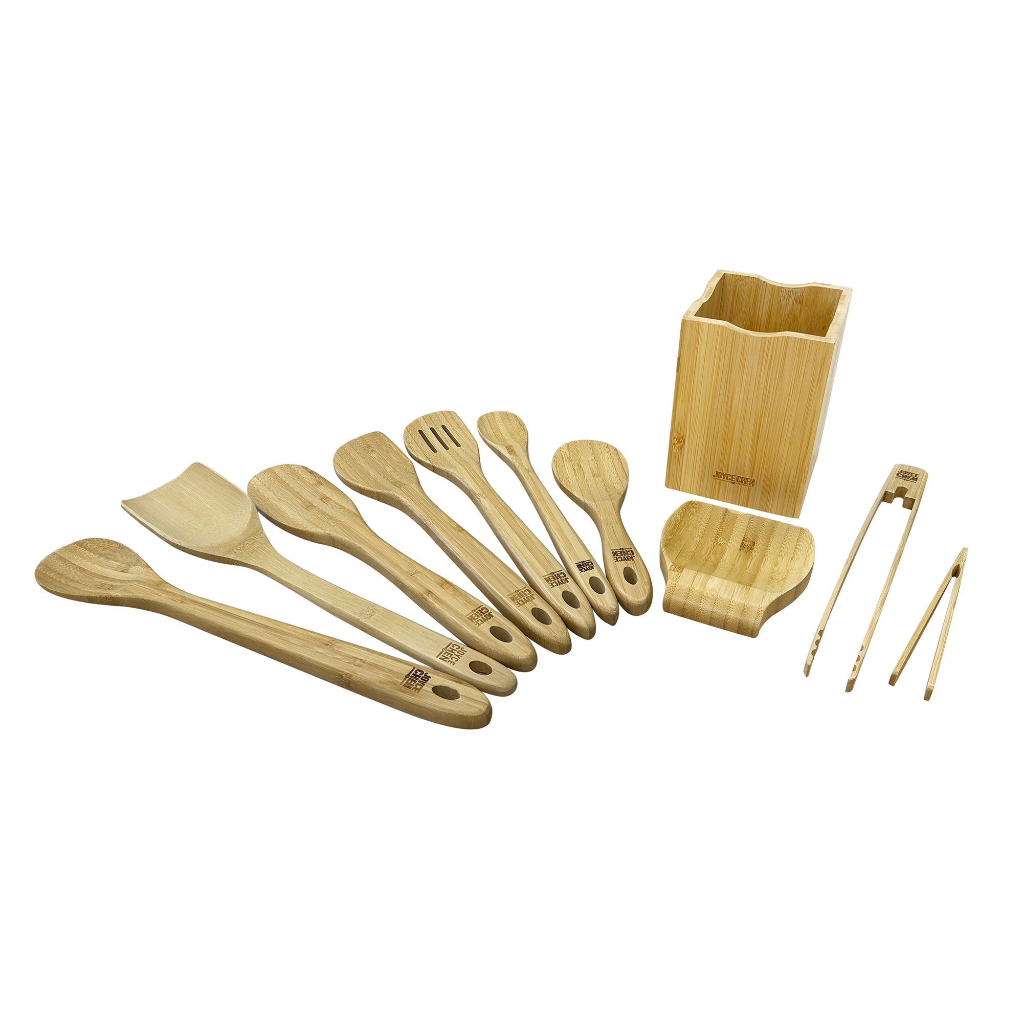 11 Piece Burnished Bamboo Utensil Set