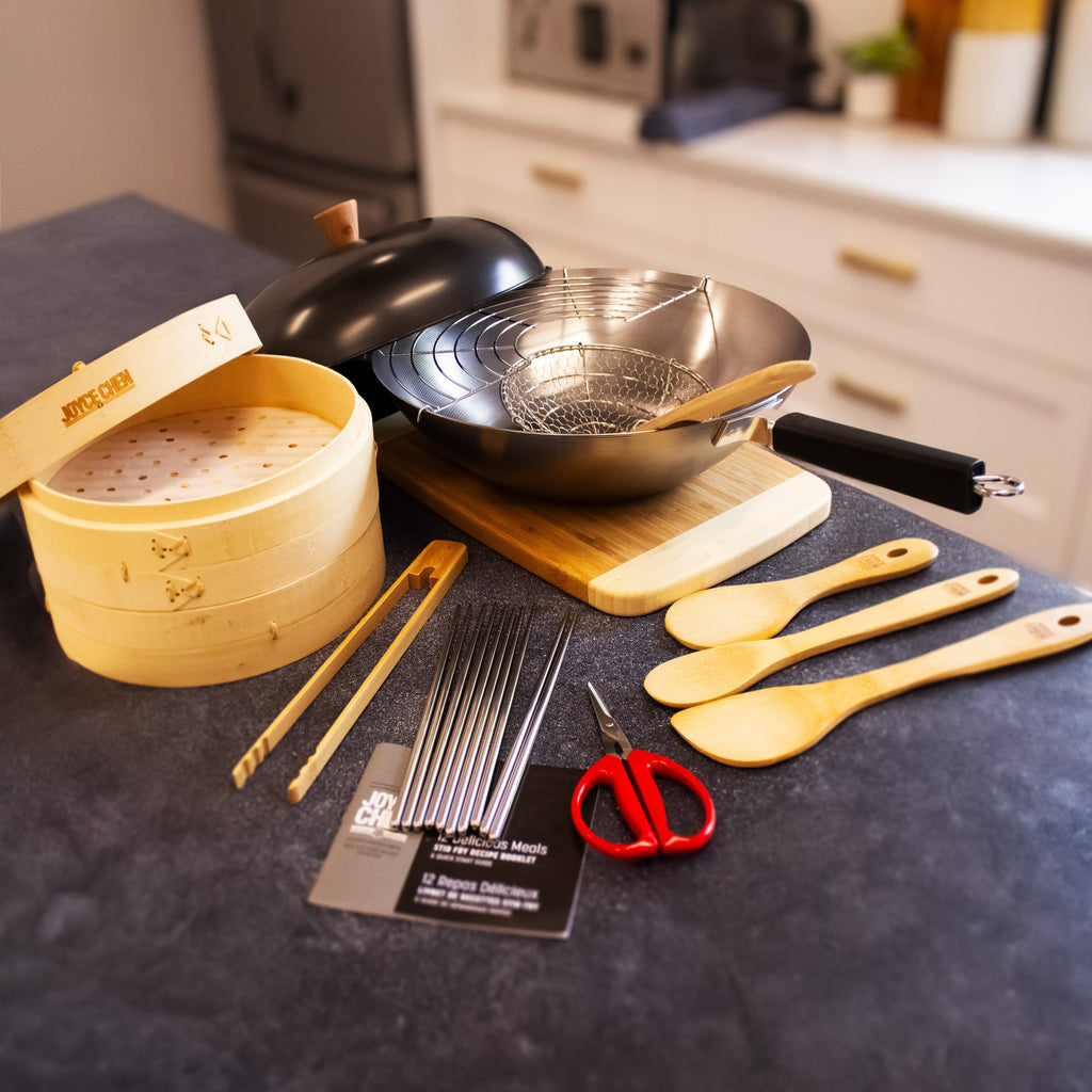 Professional Series Uncoated 14" Wok Bundle, 12 piece