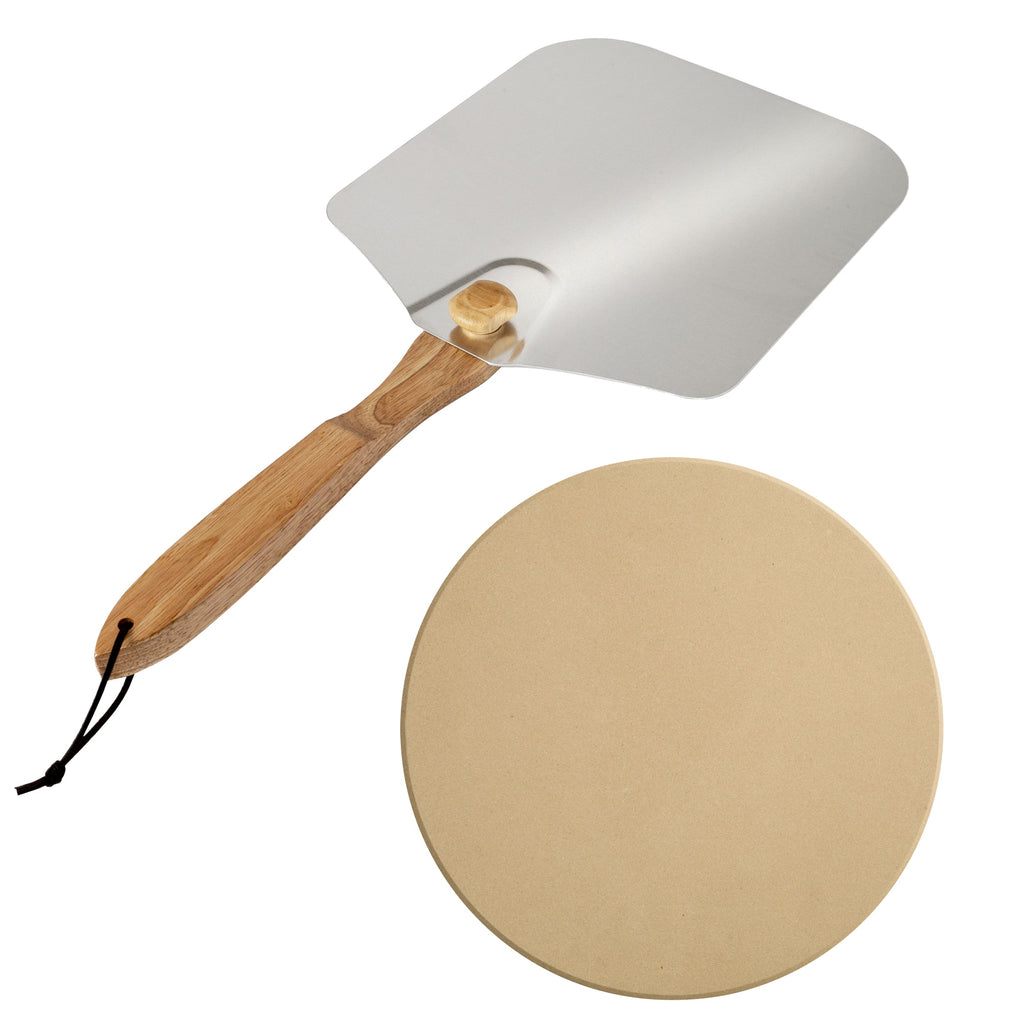 Old Stone Traditional Pizza Stone and Pizza Peel Bundle