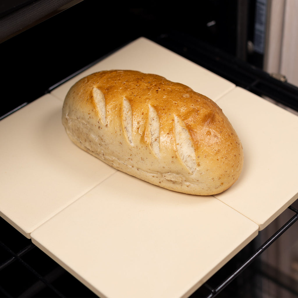 Cordierite Square Pizza Stone 4 Piece Set, 7.5x7.5-Inch, Beige