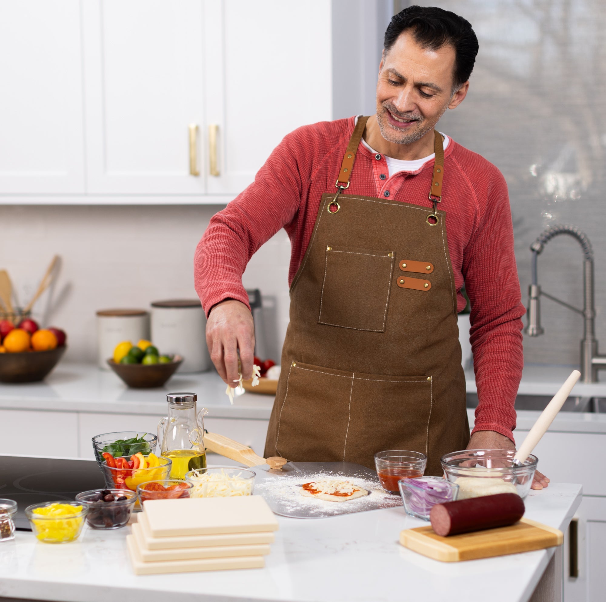 Cordierite Square Pizza Stone 4 Piece Set, 7.5x7.5-Inch, Beige